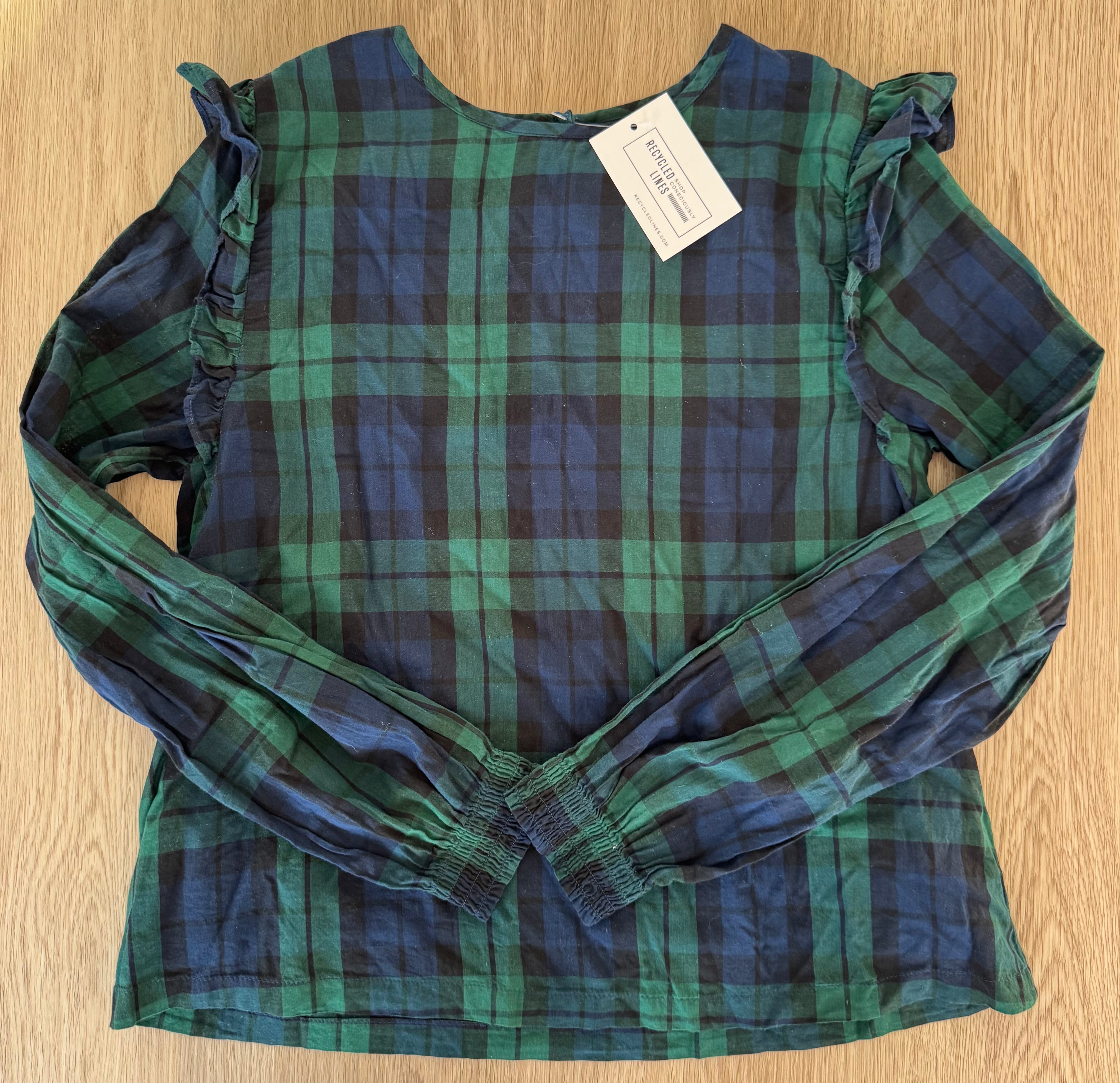 Vineyard Vines Blackwatch Blouse, Green/Navy Girls Size XL