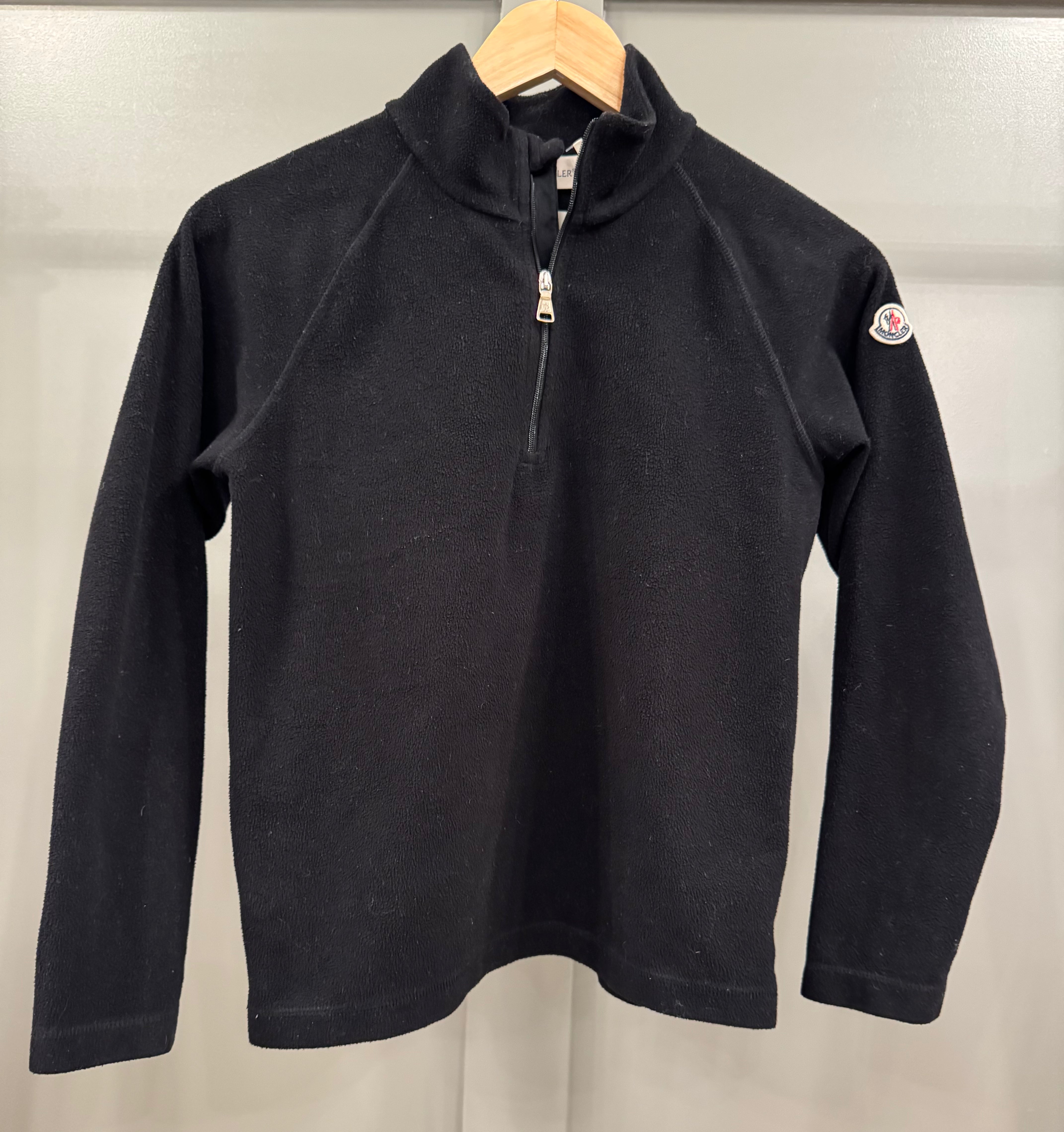 Moncler 1/4 Zip Fleece Pullover, Black Boys Size 12 (152cm)