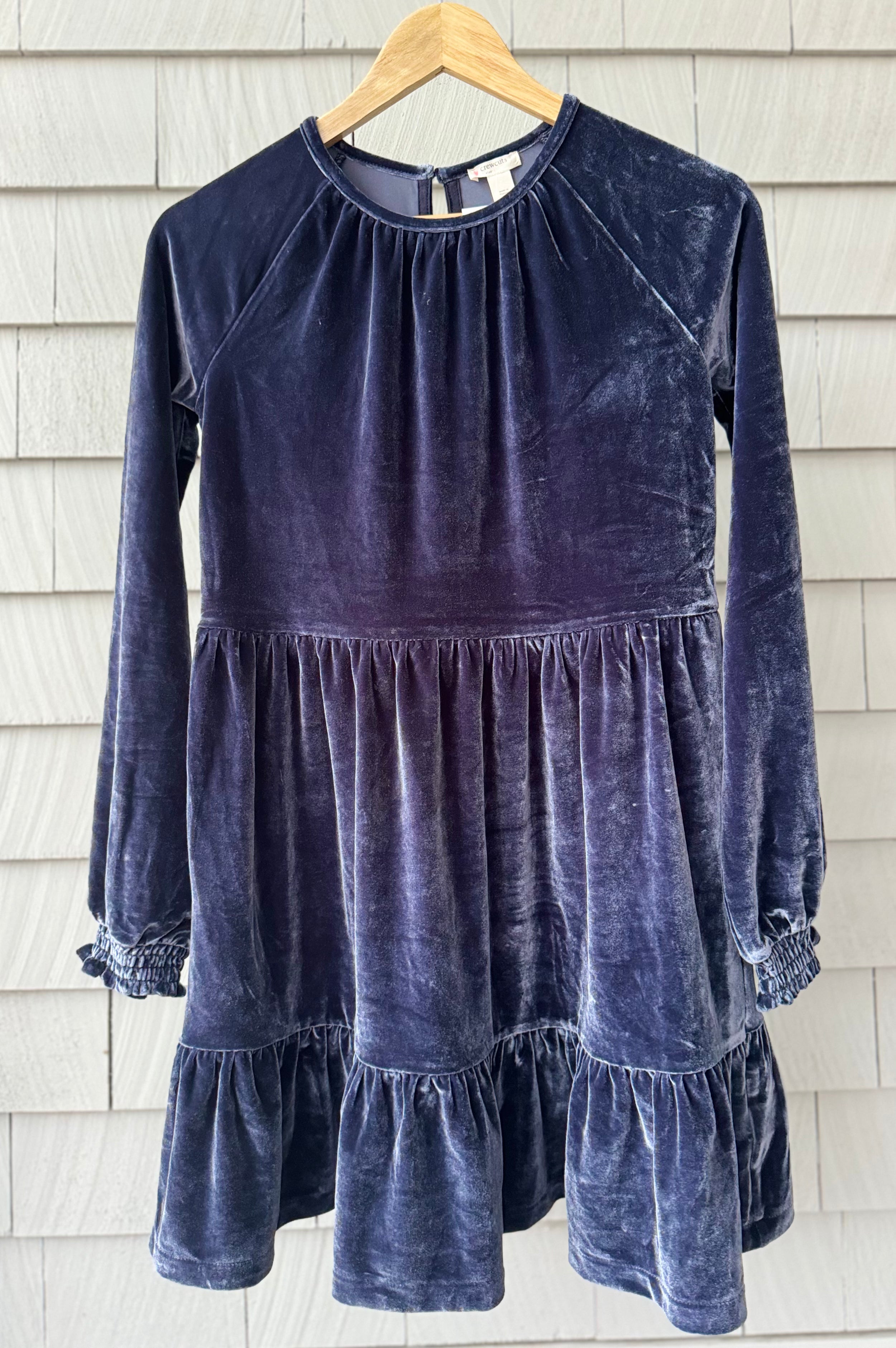 Crewcuts Velvety Dress, Navy Girls Size L