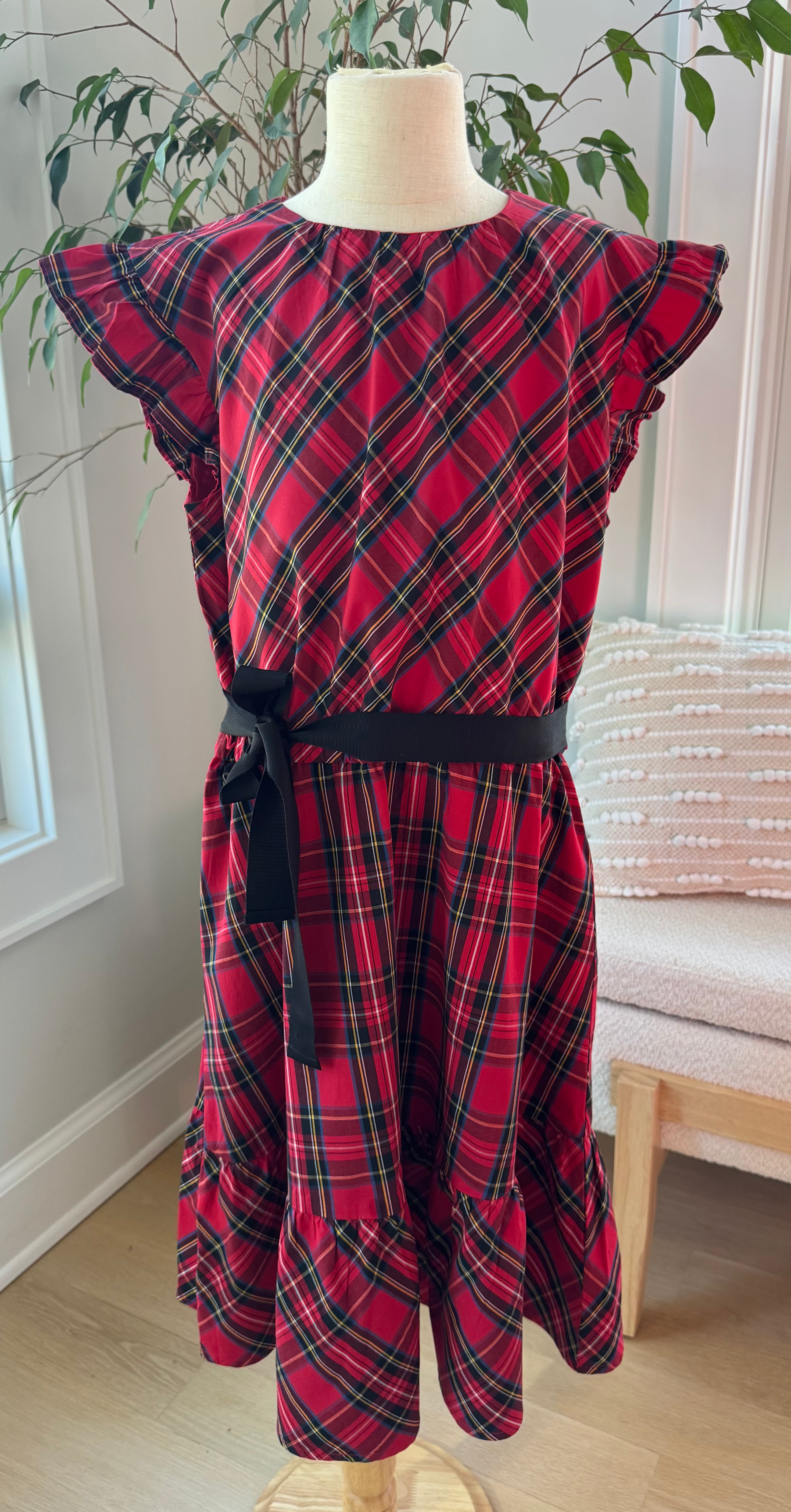 Crewcuts Tartan Dress, Red/Black Girls Size 16