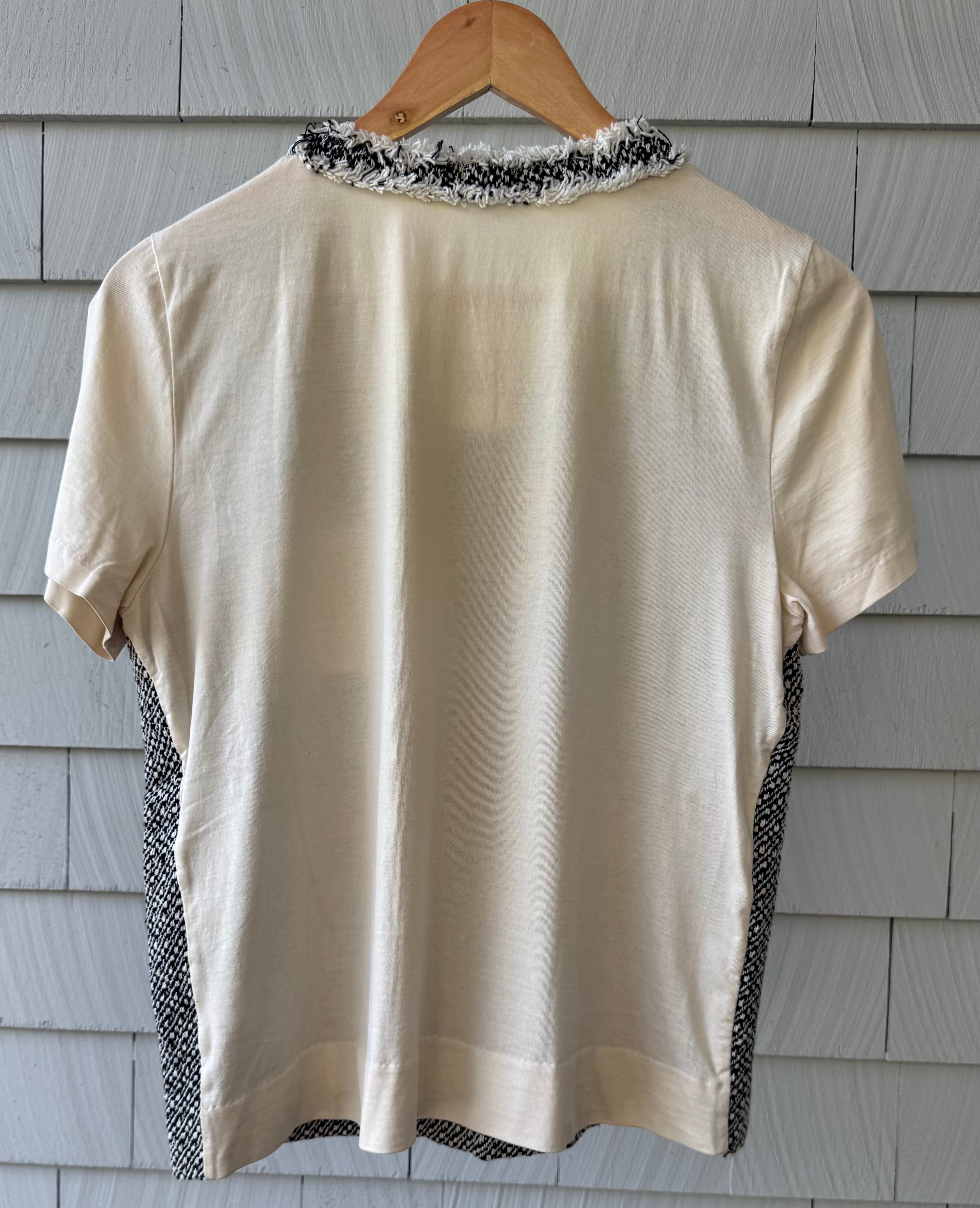 J.Crew Sweater Knit Tee, Black/White Womens Size M