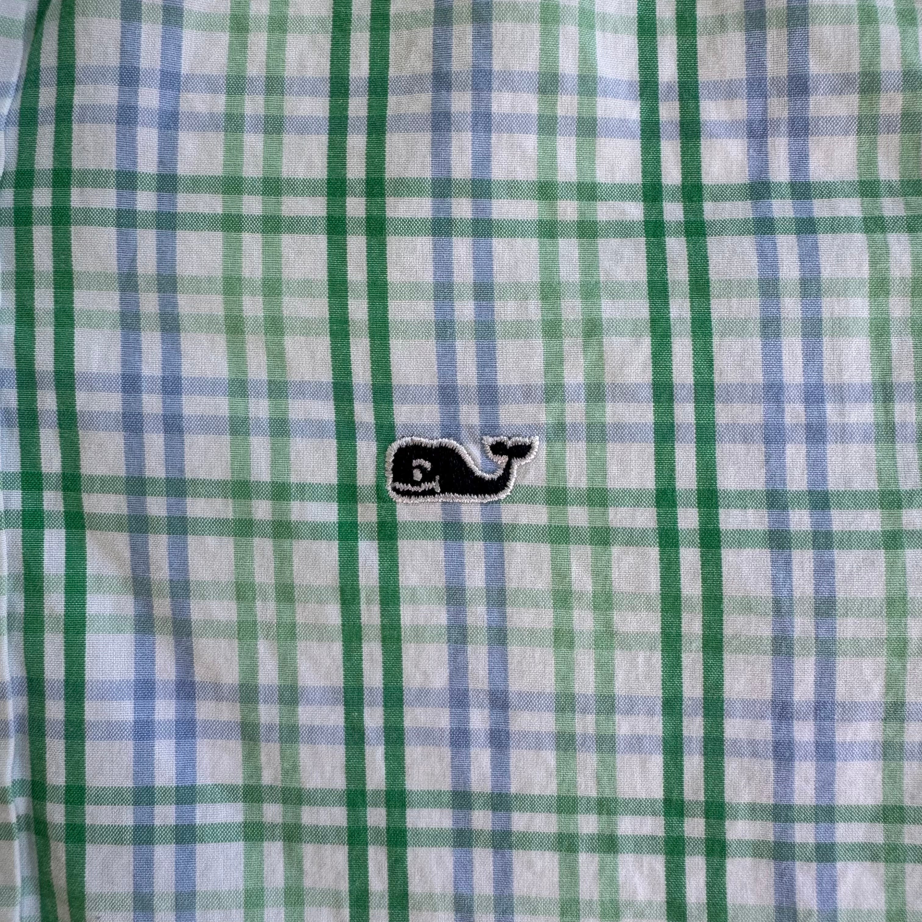 Vineyard Vines Button Down, Green Plaid Boys Size 6