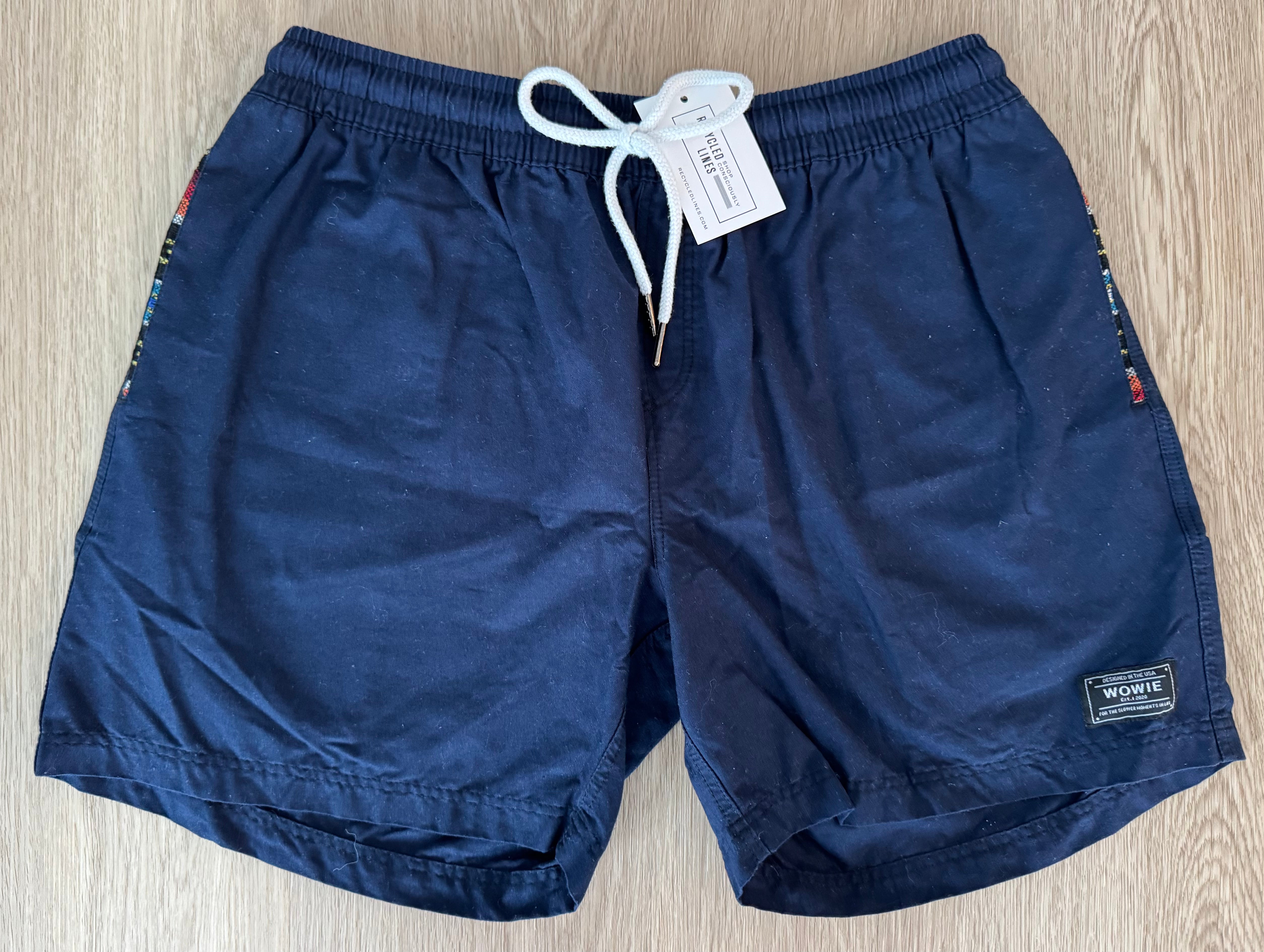 Wowie Casual Drawstring Shorts, Navy Mens Size L