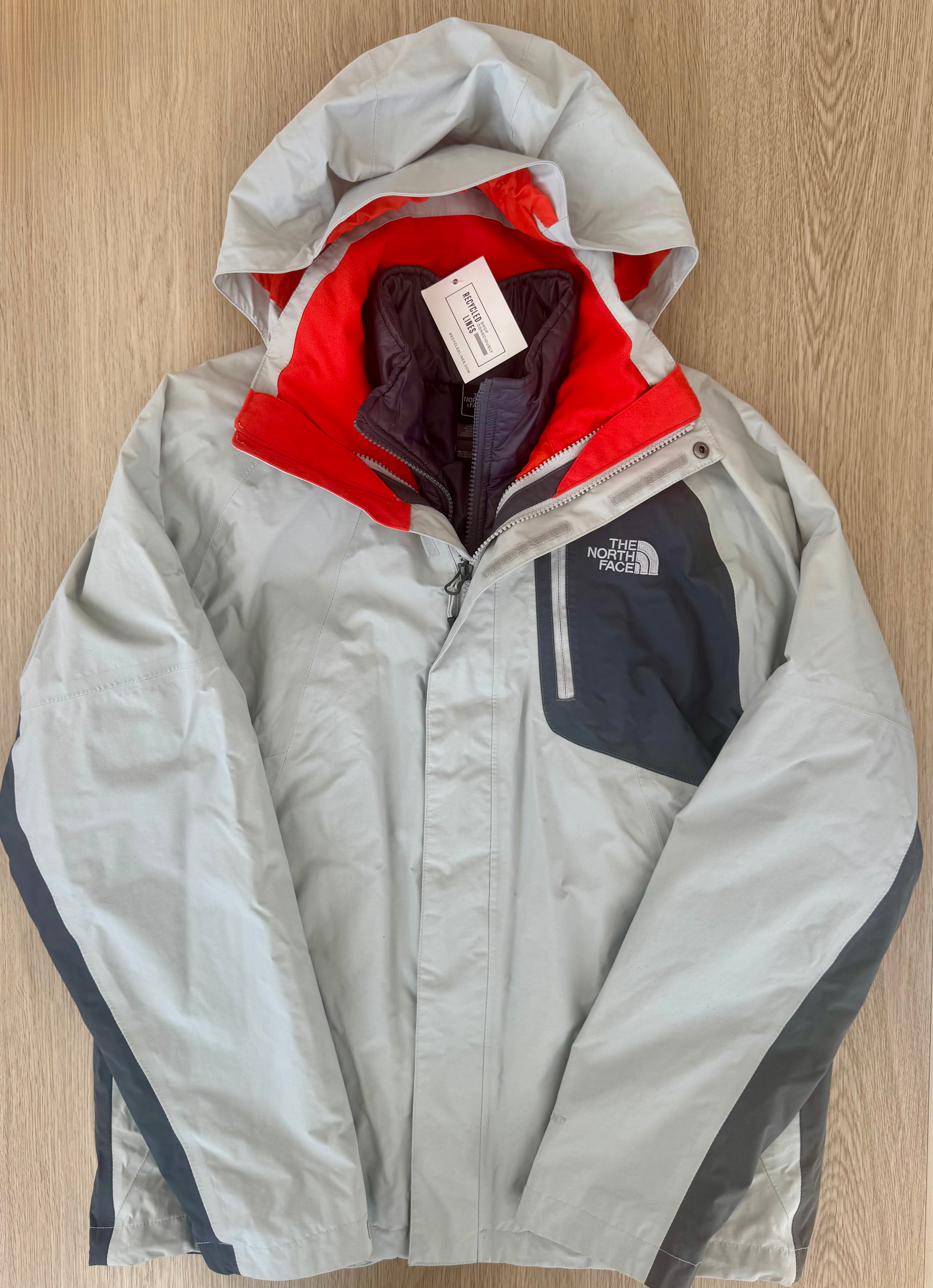 The North Face Shell Jacket and Puffer Fleece, Gray Mens Size M