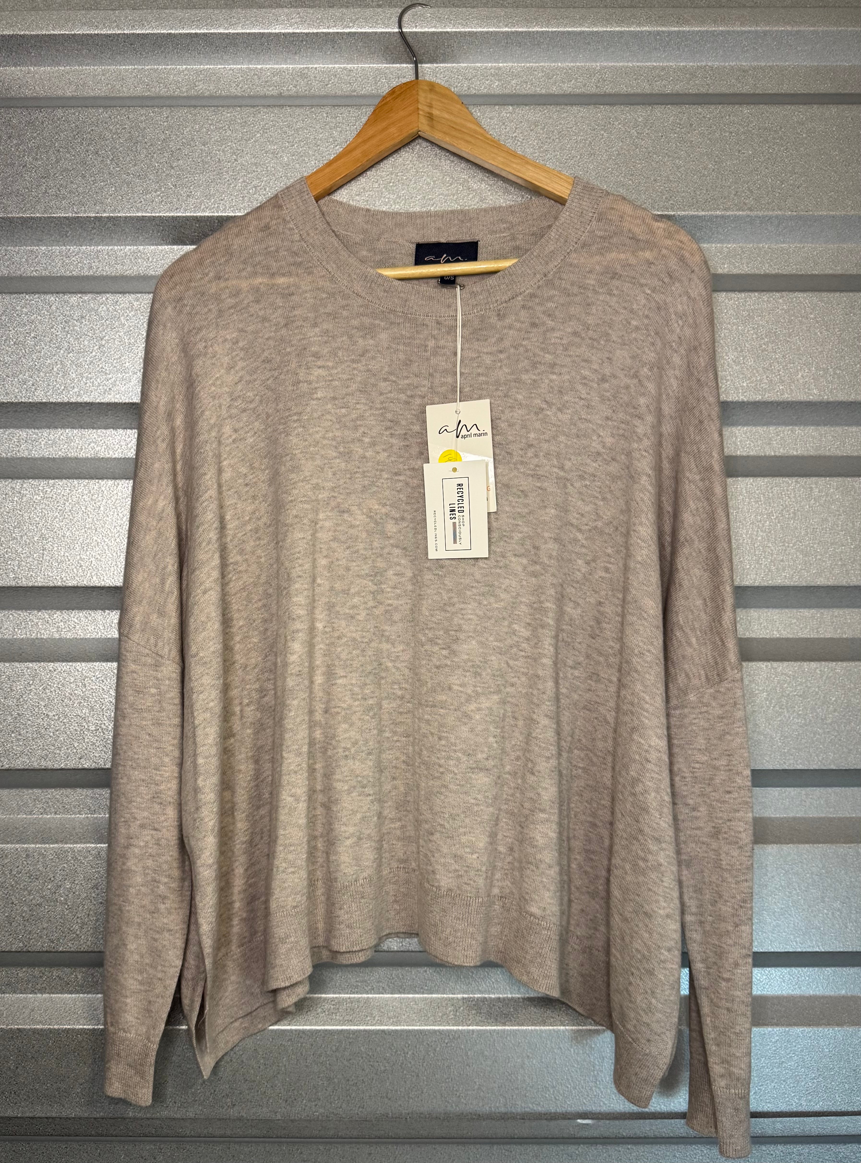 April Marin NWT Sweater, Oatmeal Womens O/S in new with tags — Recycled Lines, Fairfield CT | Premium Sustainable Consignment