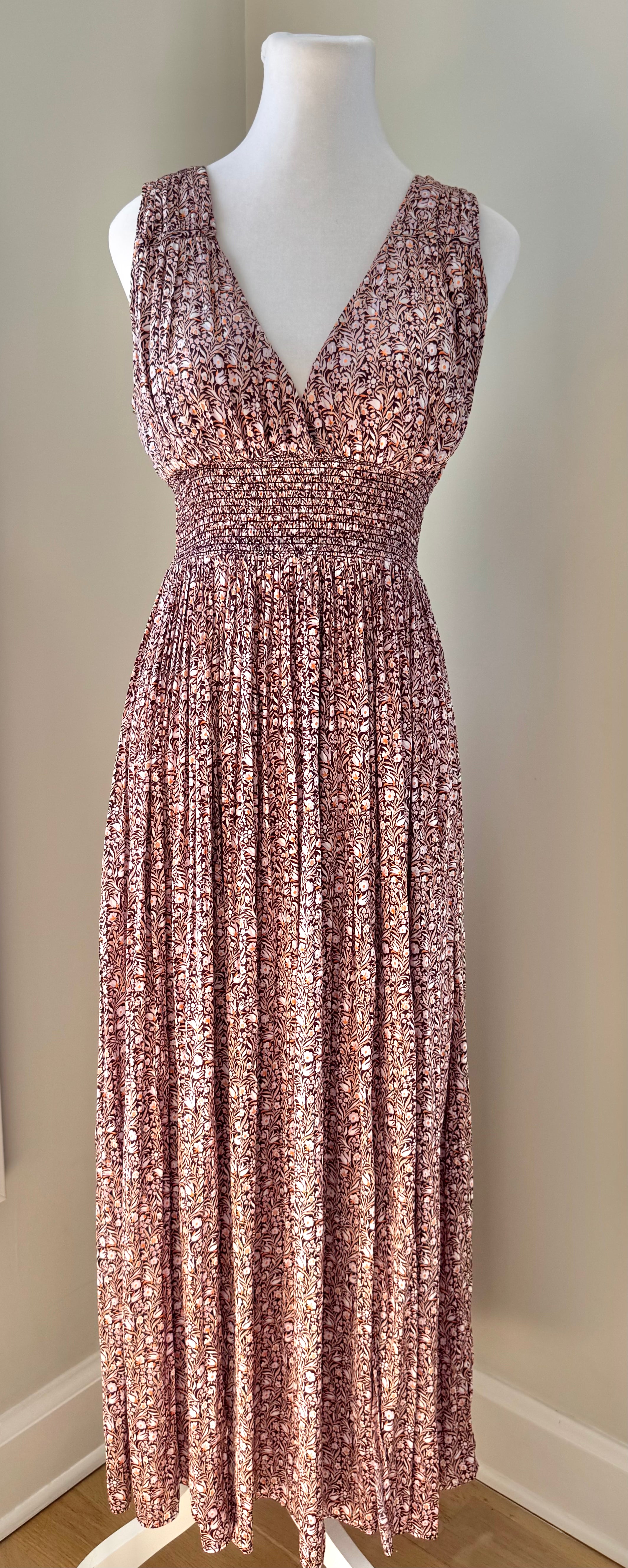J.Crew Collection Maxi Dress, Maroon Print Womens Size 6