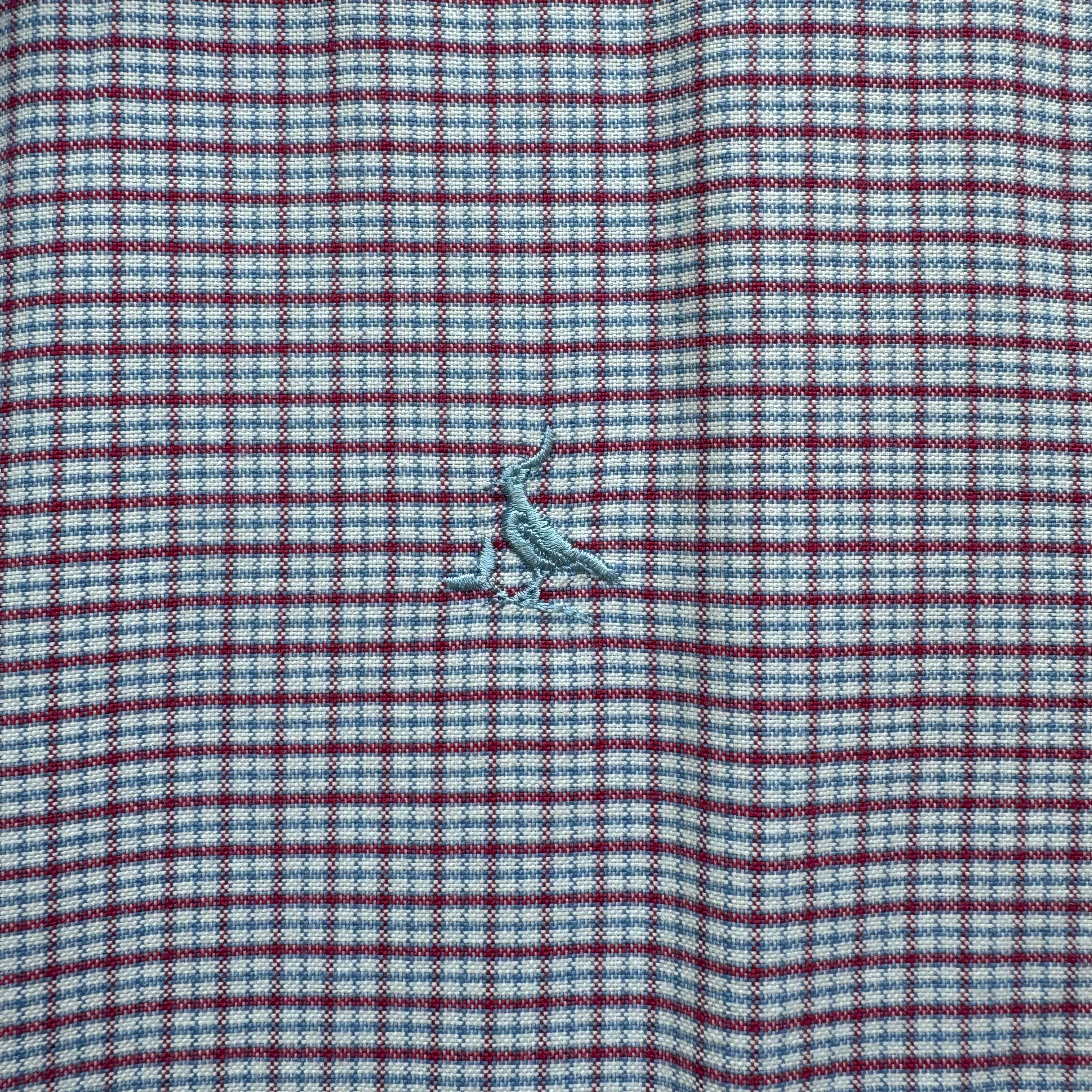 Charles Tyrwhitt Oxford Button Down, RWB Plaid Mens Size S Slim