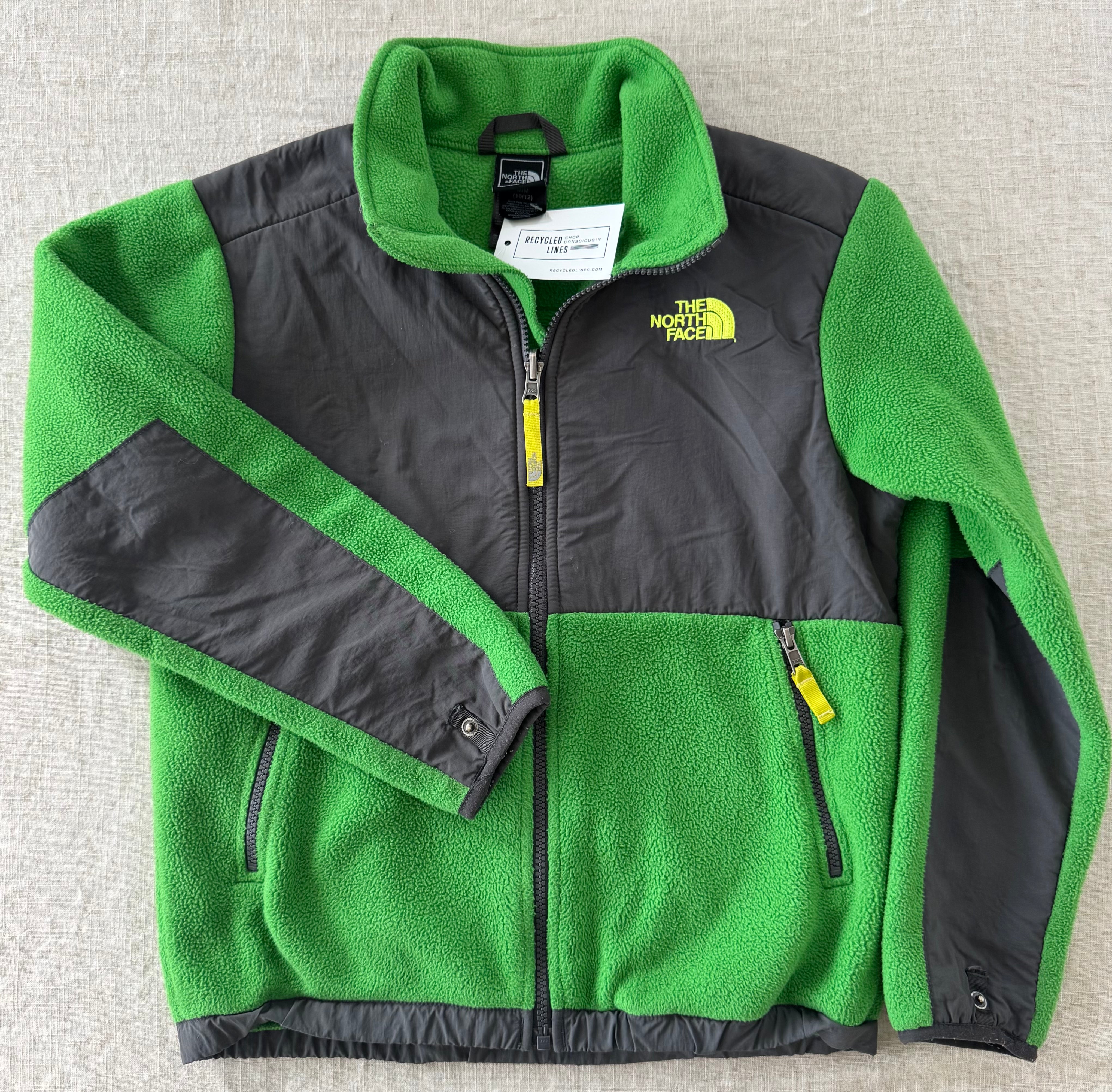 The North Face Fleece Jacket, Bright Green/Charcoal Boys Size M (10/12)