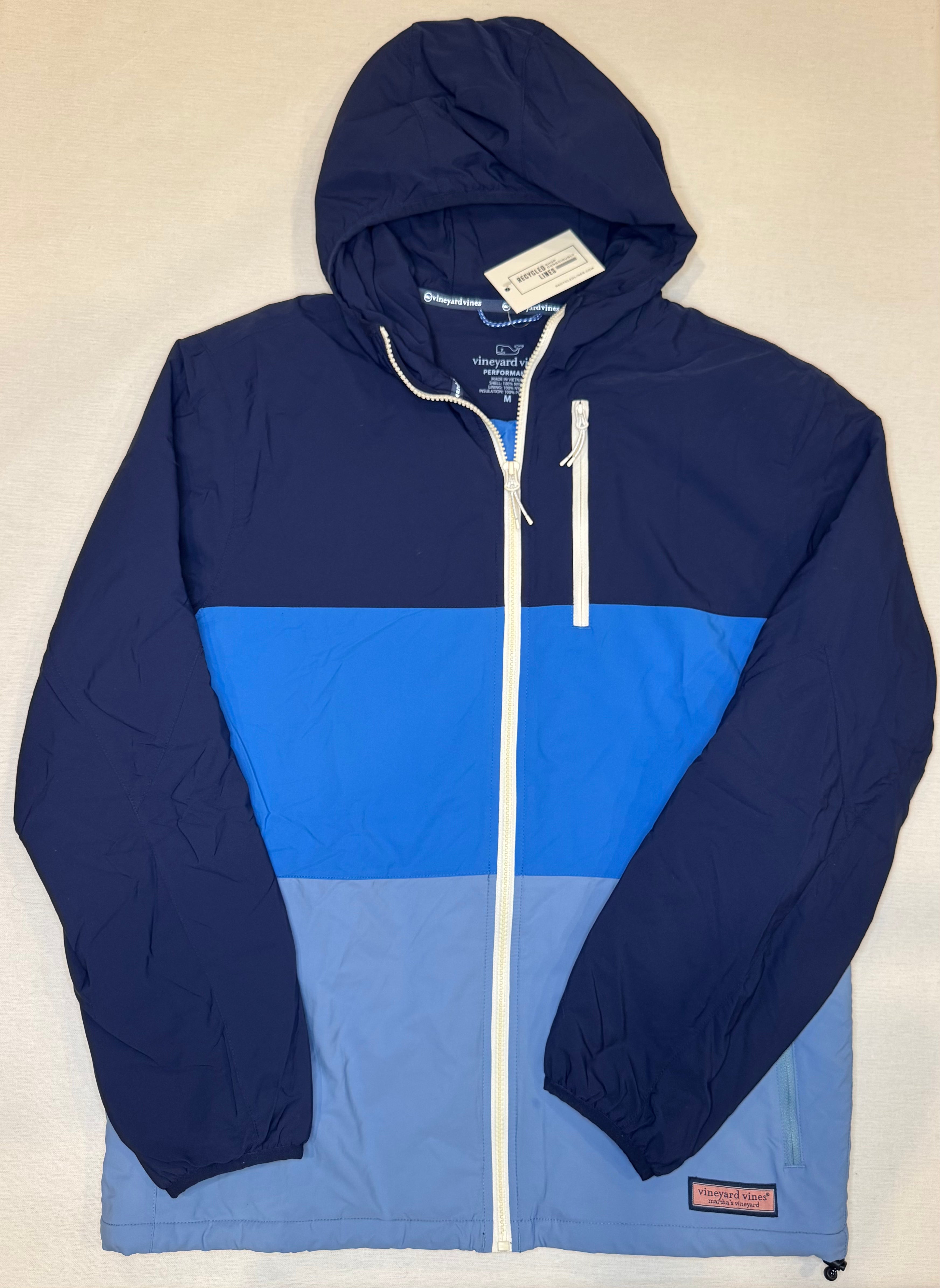 Vineyard Vines Colorblock Jacket, Blue Mens Size M
