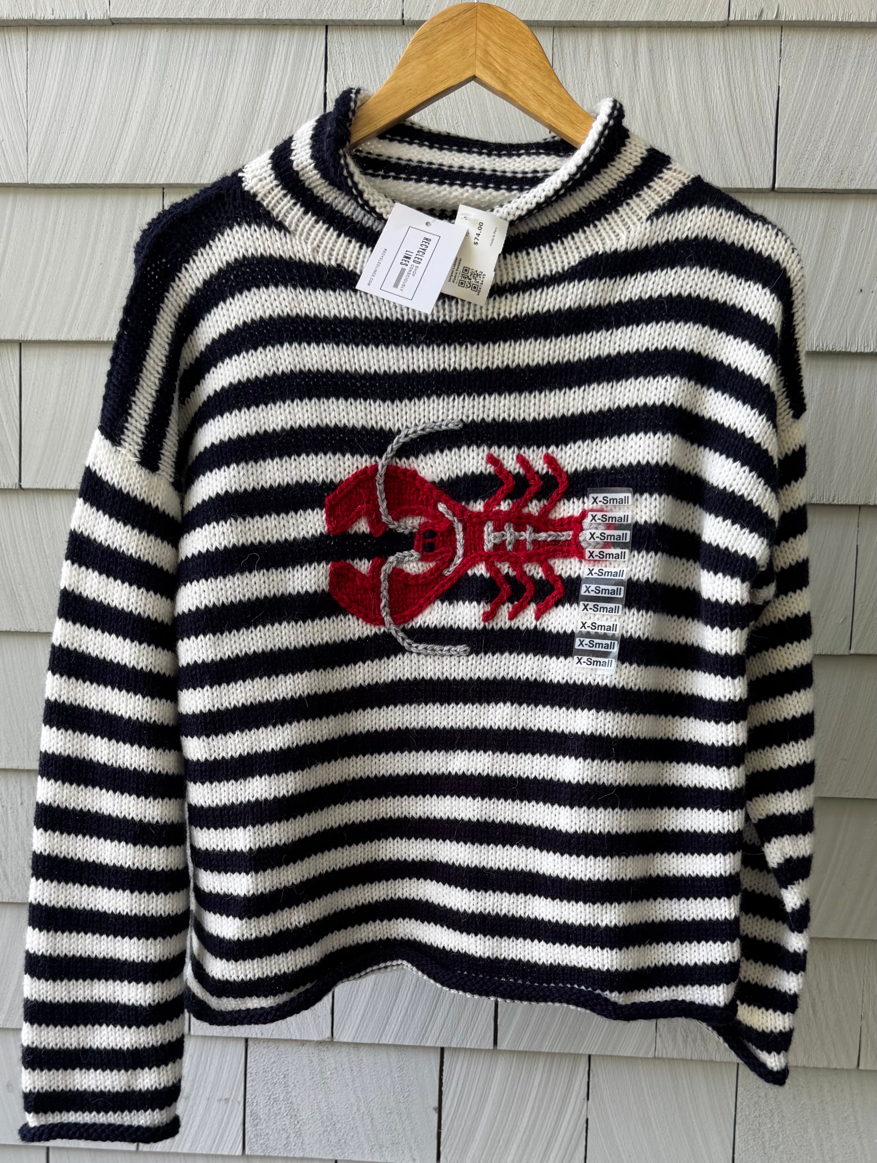 Mexicali Blues NWT Striped Lobster Sweater, RWB Womens Size XS