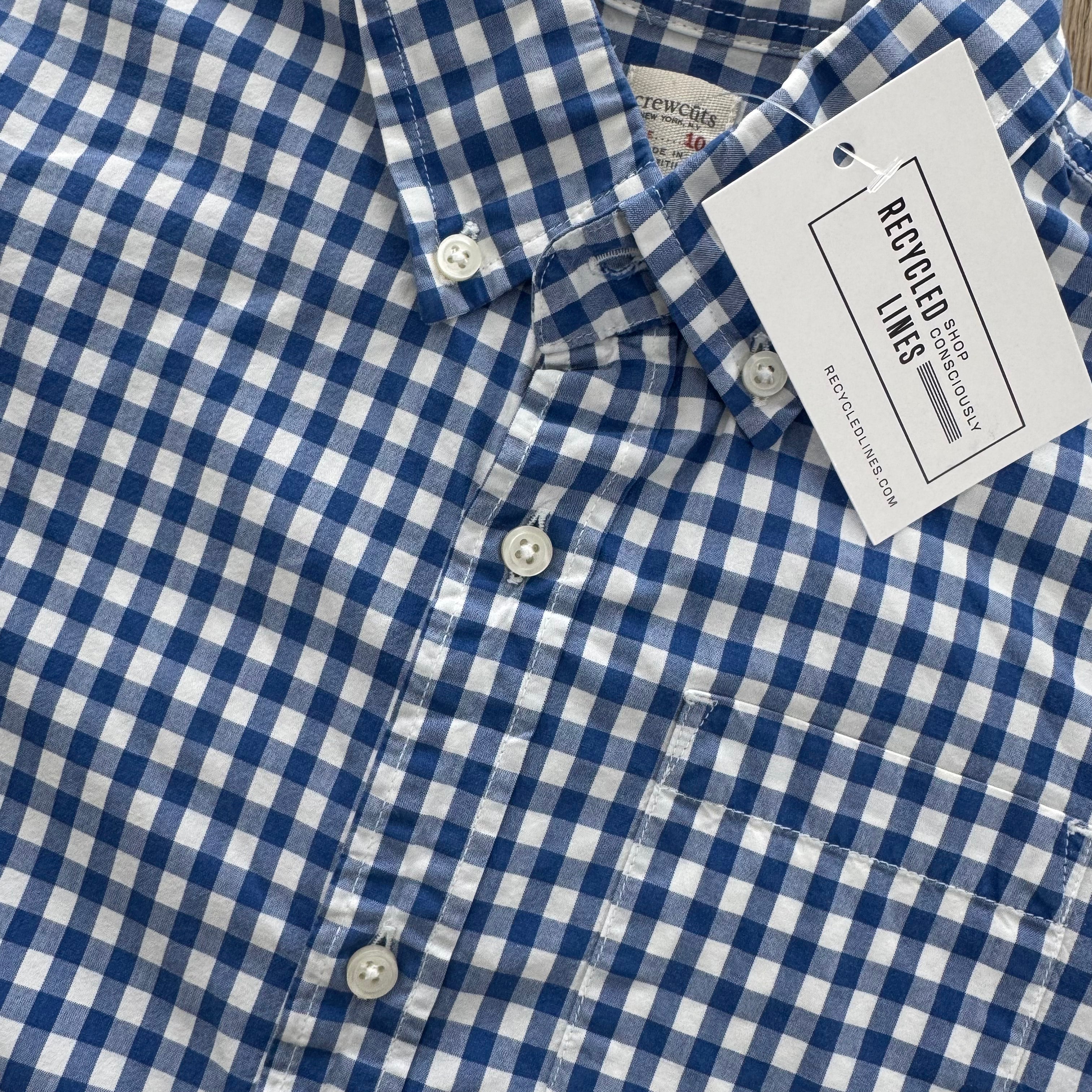 Crewcuts Button Down, Blue/White Boys Size 10