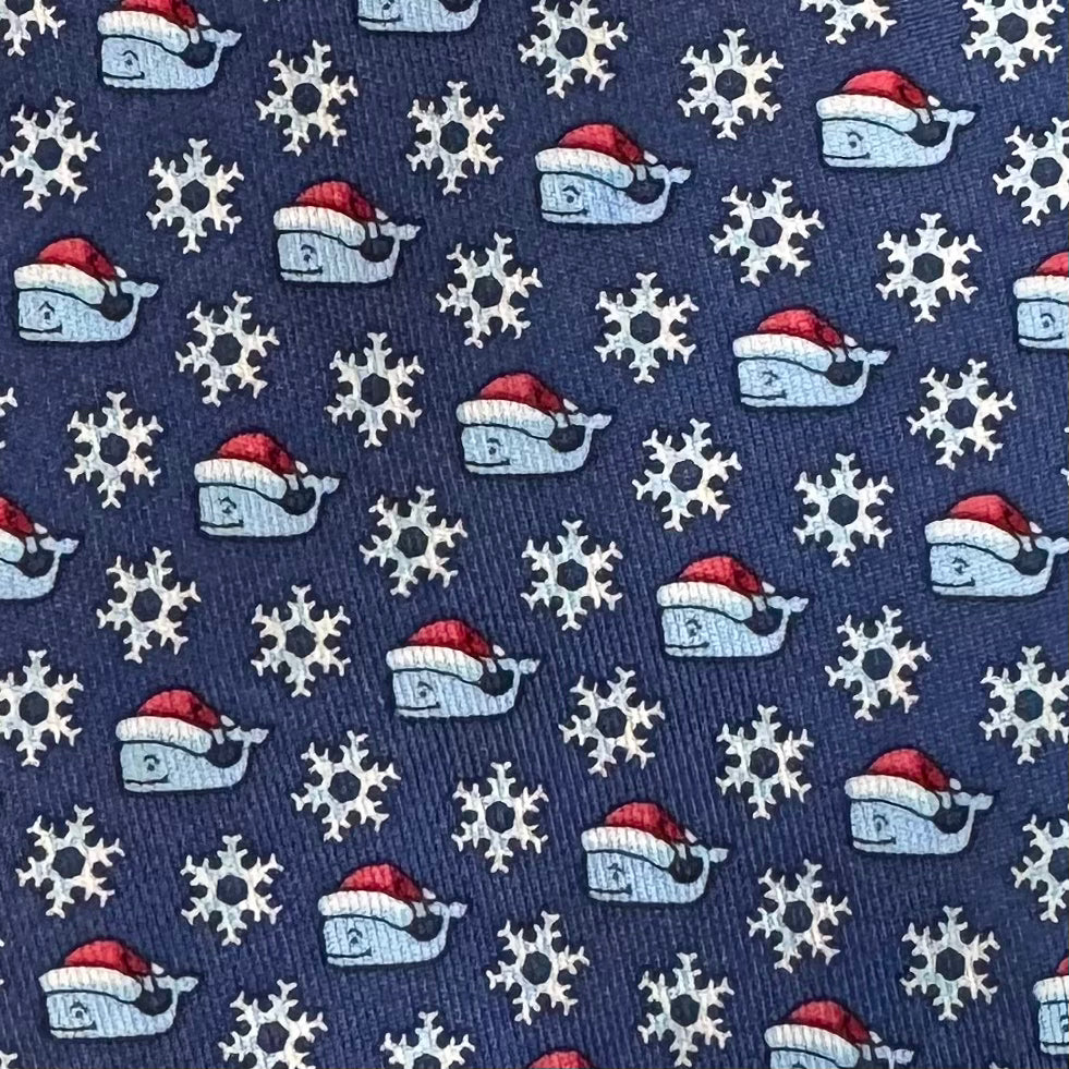 Vineyard Vines Santa Snowflake Tie, Navy Mens