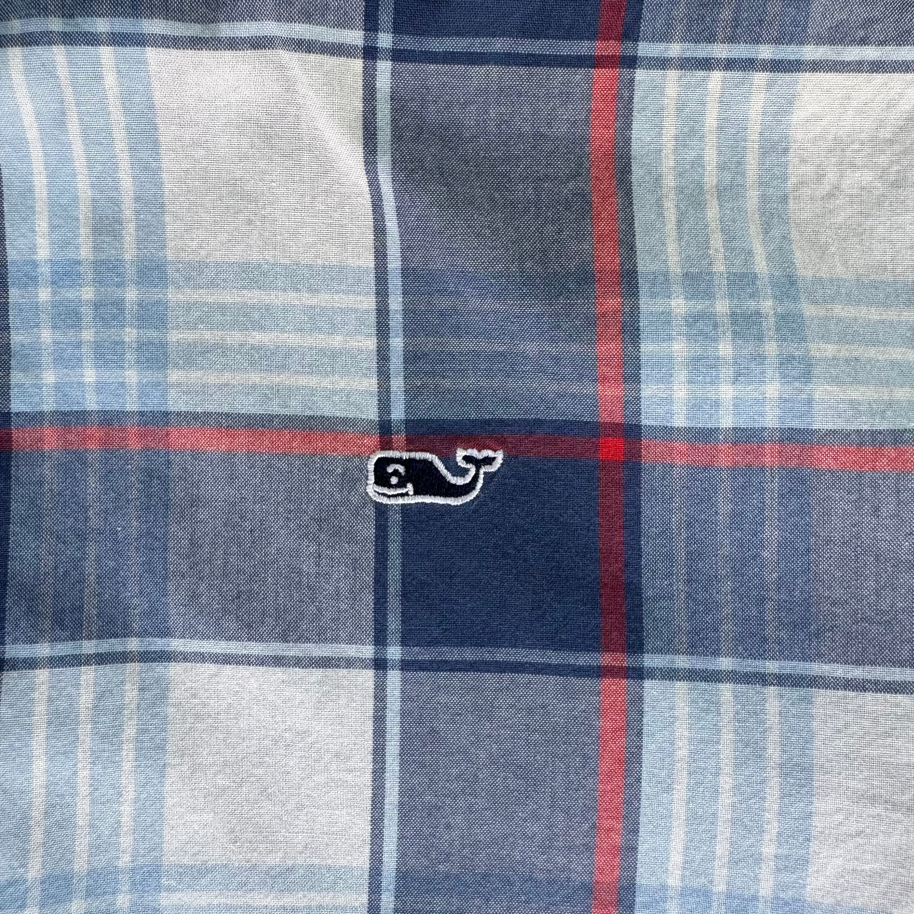 Vineyard Vines Button Down, RWB Plaid Boys Size L (16)