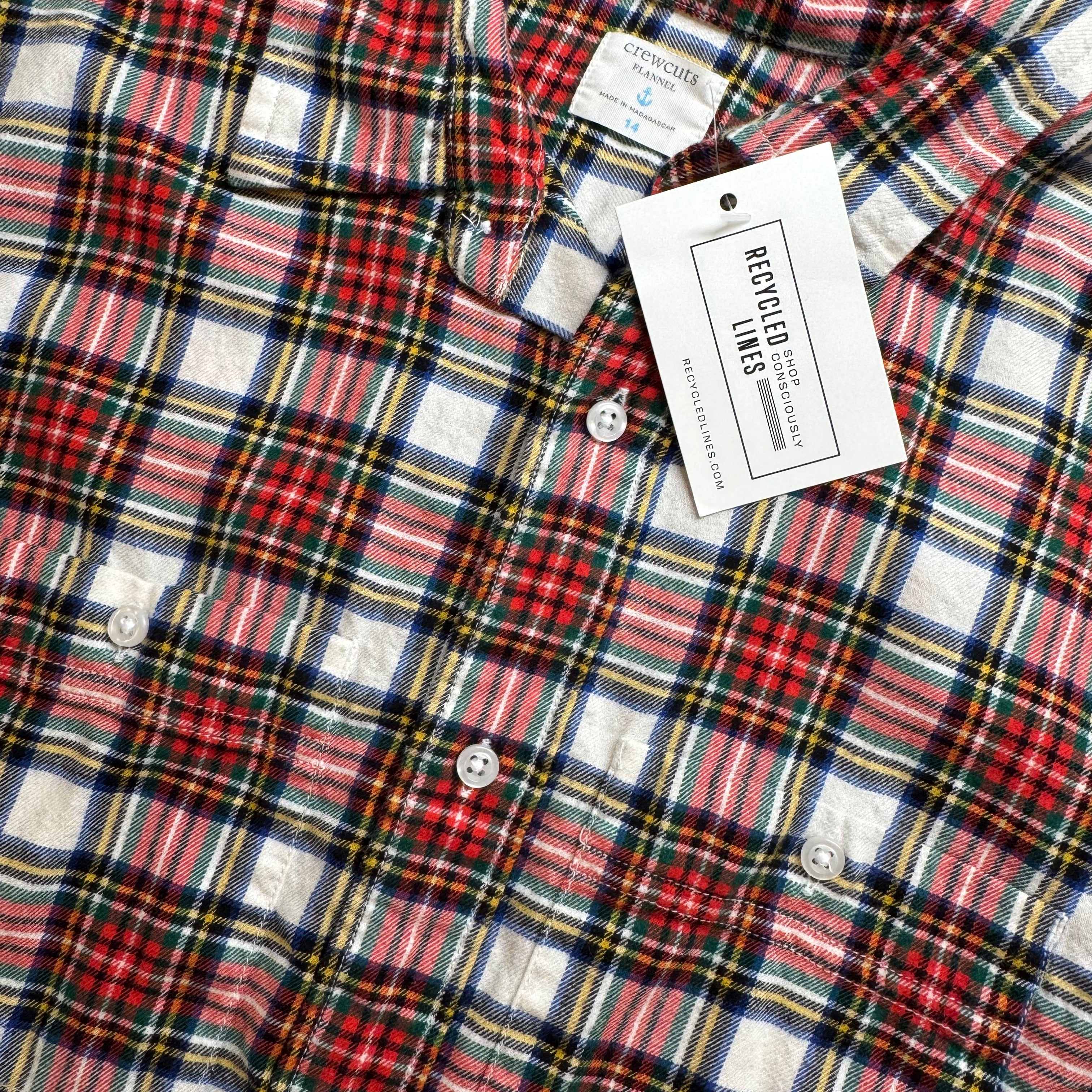 Crewcuts Flannel Shirt, Red Plaid Boys Size 14 in excellent condition — Recycled Lines, Fairfield CT | Premium Sustainable Consignment