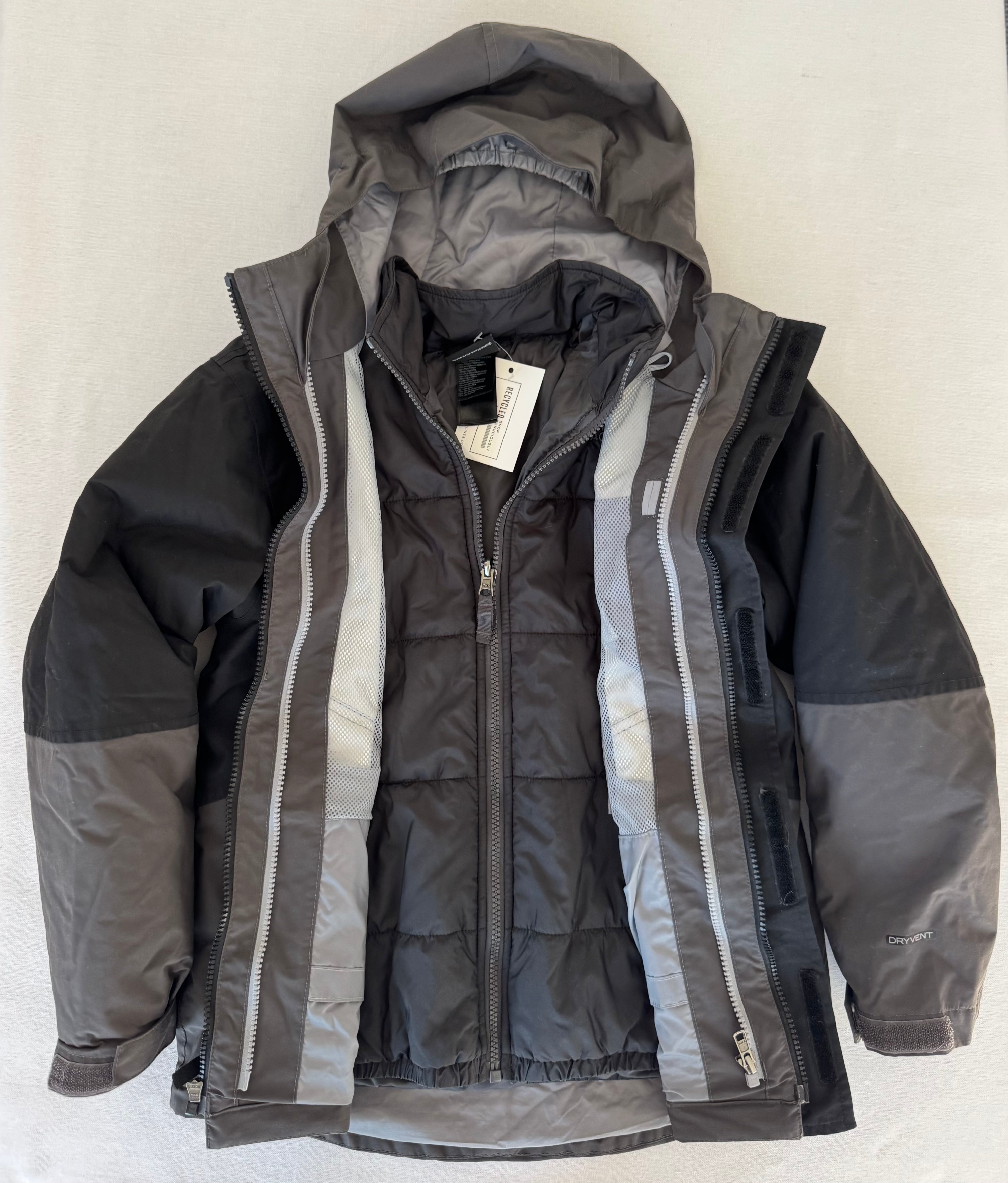 The North Face Ski Jacket with Puffer, Black/Gray Boys Size M (10/12)
