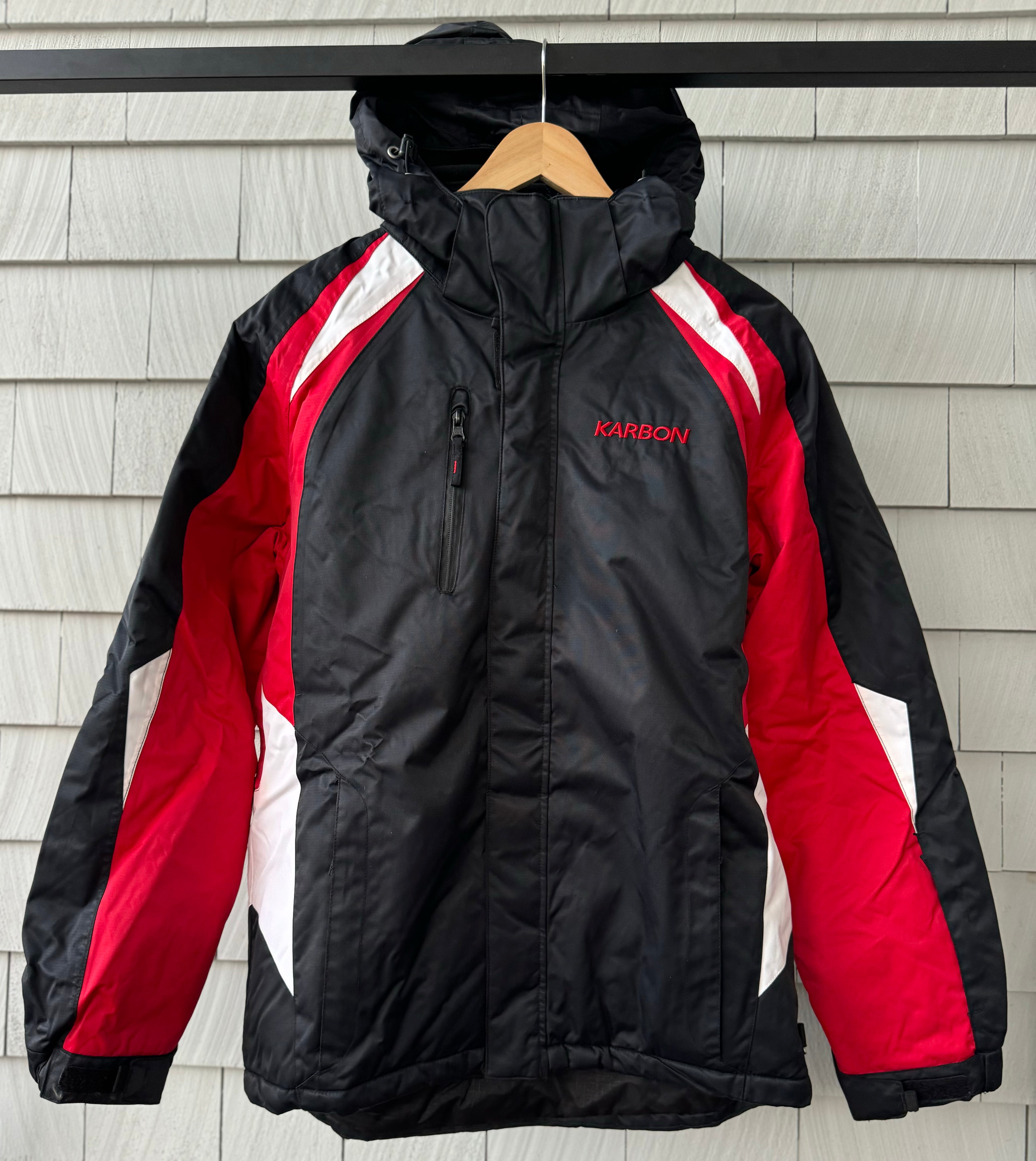 Karbon Snow Jacket, Black/Red/White Mens Size S