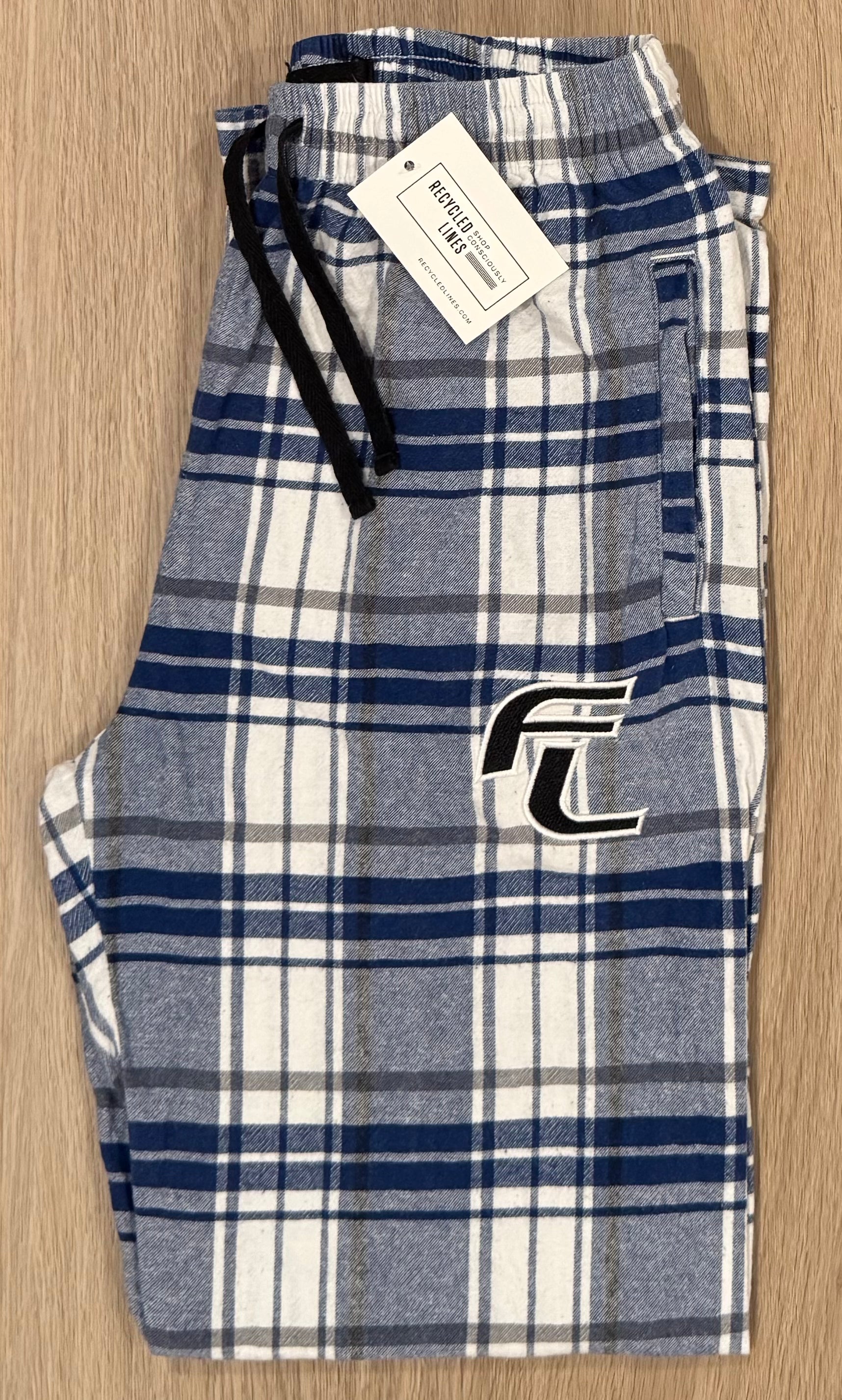 Fairfield Ludlowe Plaid Pajama Pants, Blue/White Mens Size S