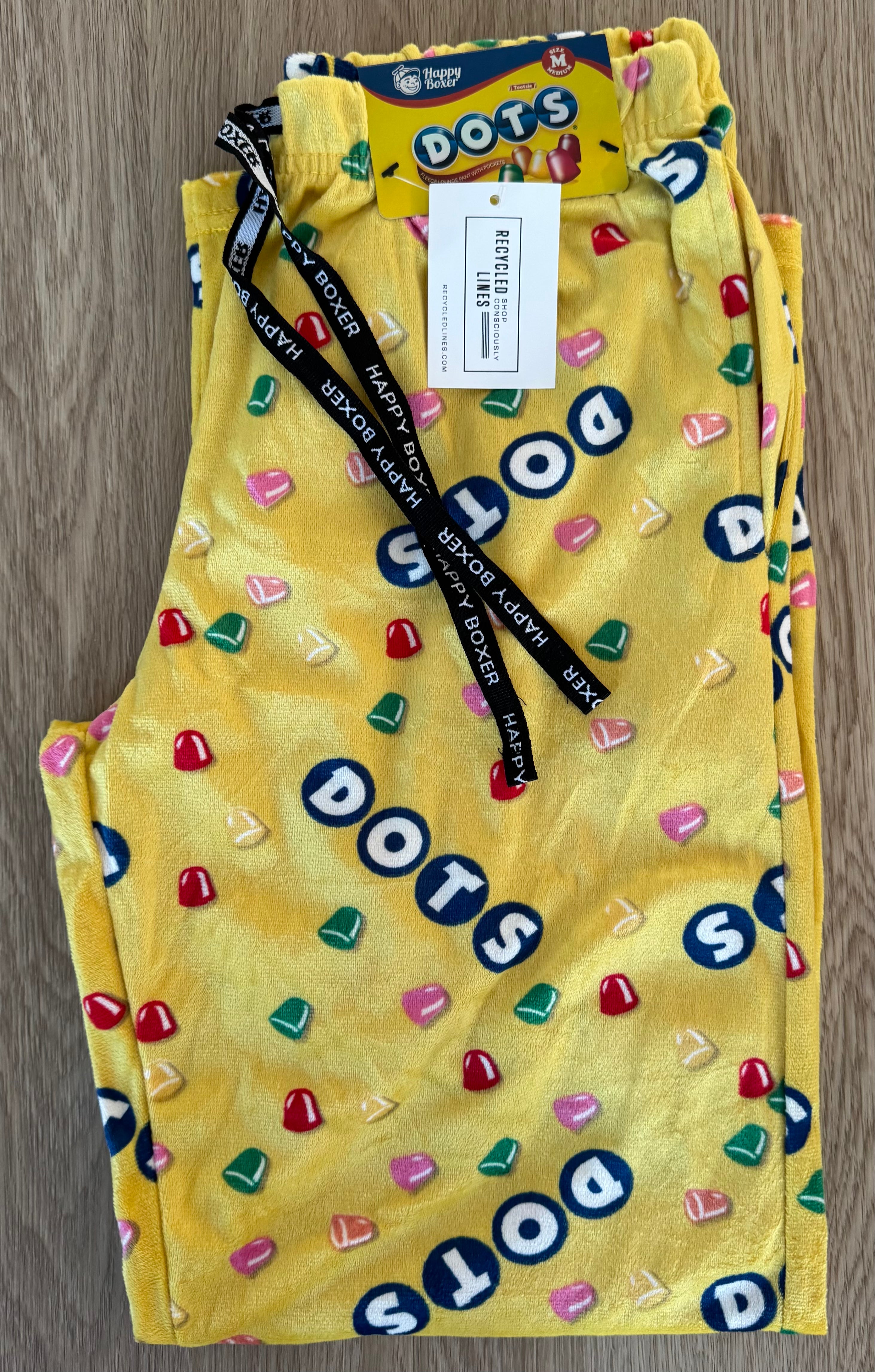 Happy Boxer NWT Dots Pajama Pants, Yellow Womens Size M