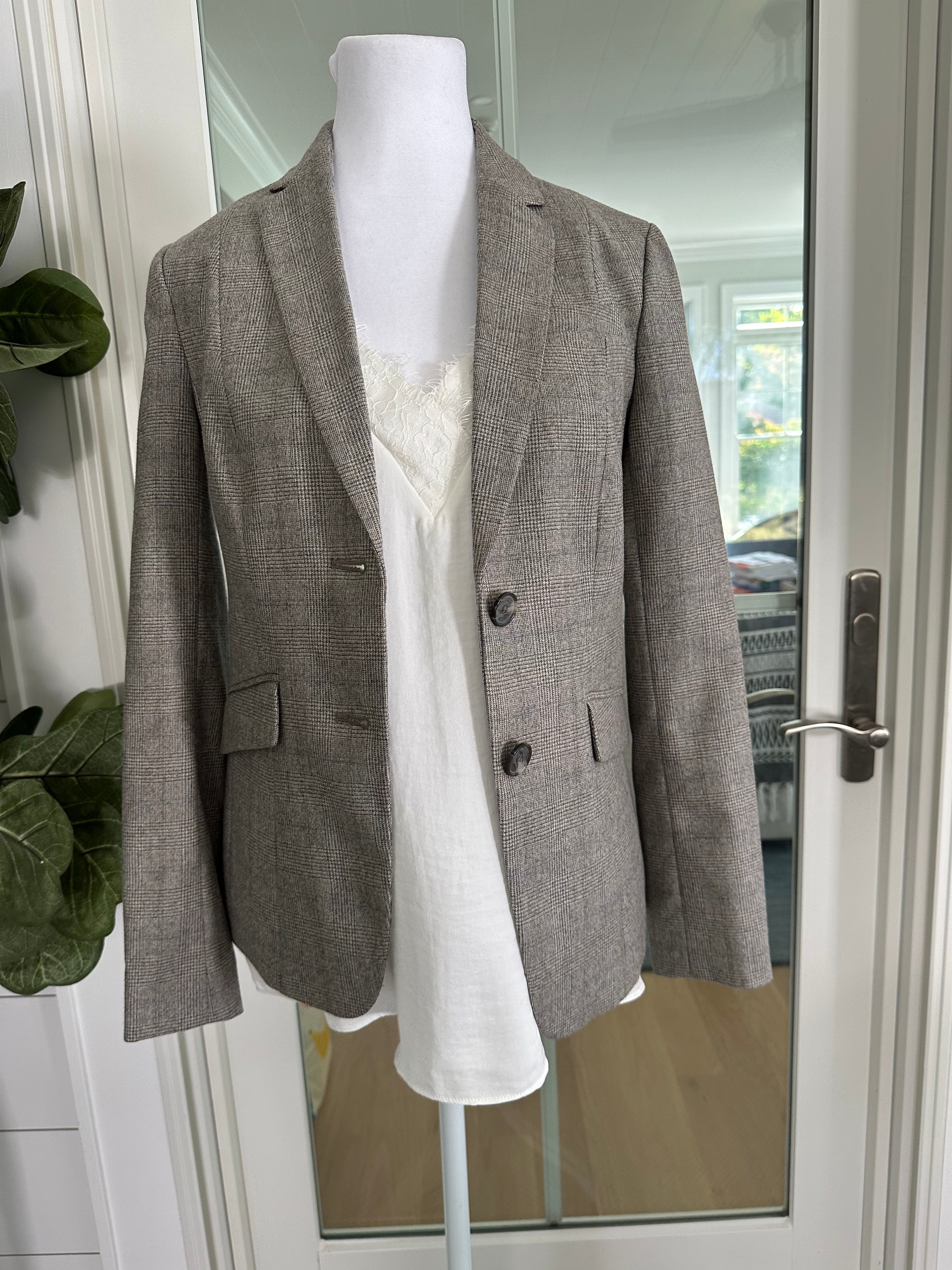 Talbots Wool Blazer, Tan Womens Size 2