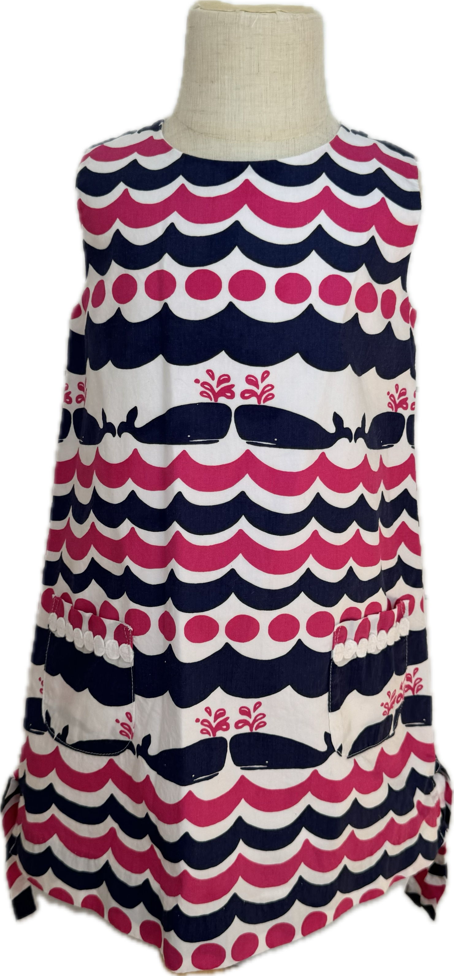 Lilly Pulitzer Dress, Pink/Navy Whale Girls Size 4