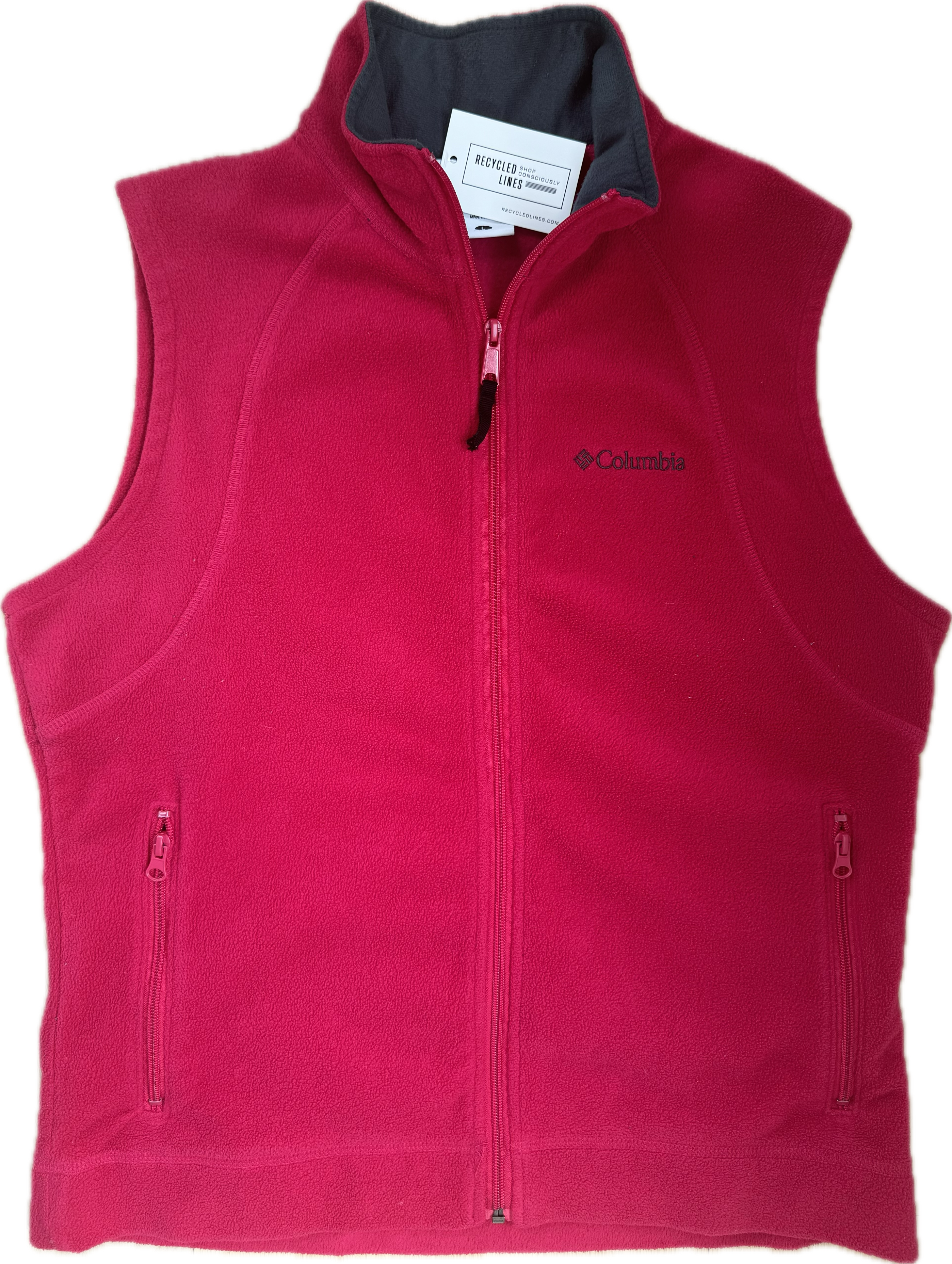 Columbia Fleece Vest, Hot Pink Womens Size L