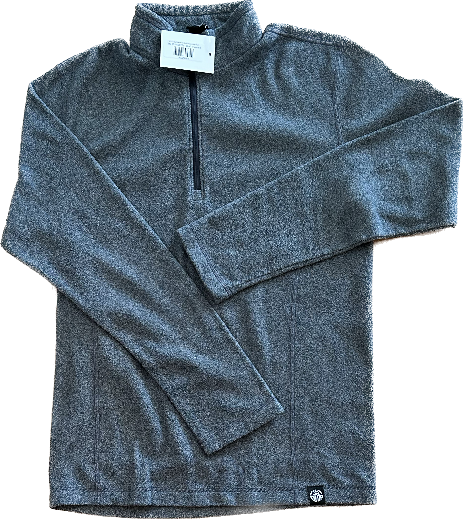 REI Co-Op Fleece 1/4 Zip Pullover, Gray Mens Size S