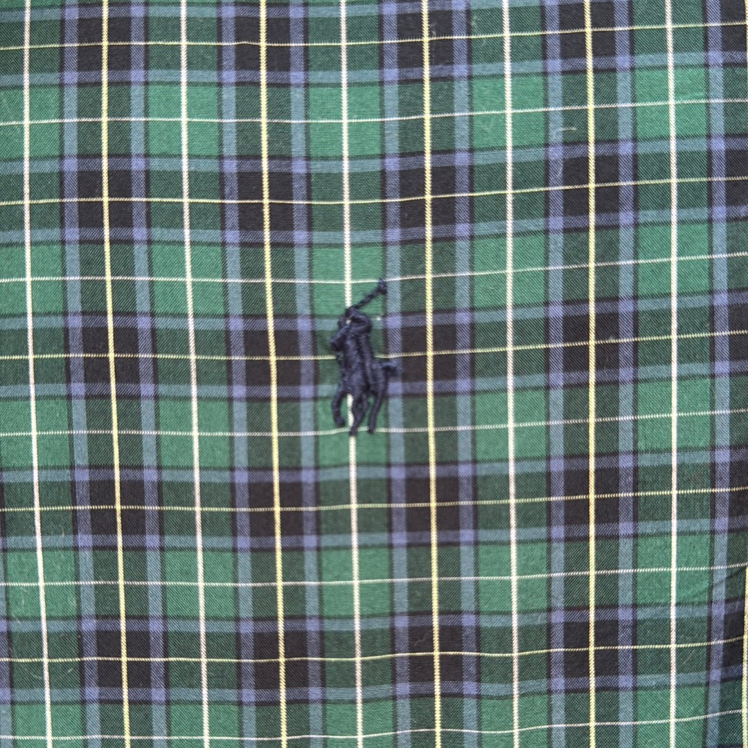 Ralph Lauren NWT Button Down, Green Plaid Boys Size M (10/12)