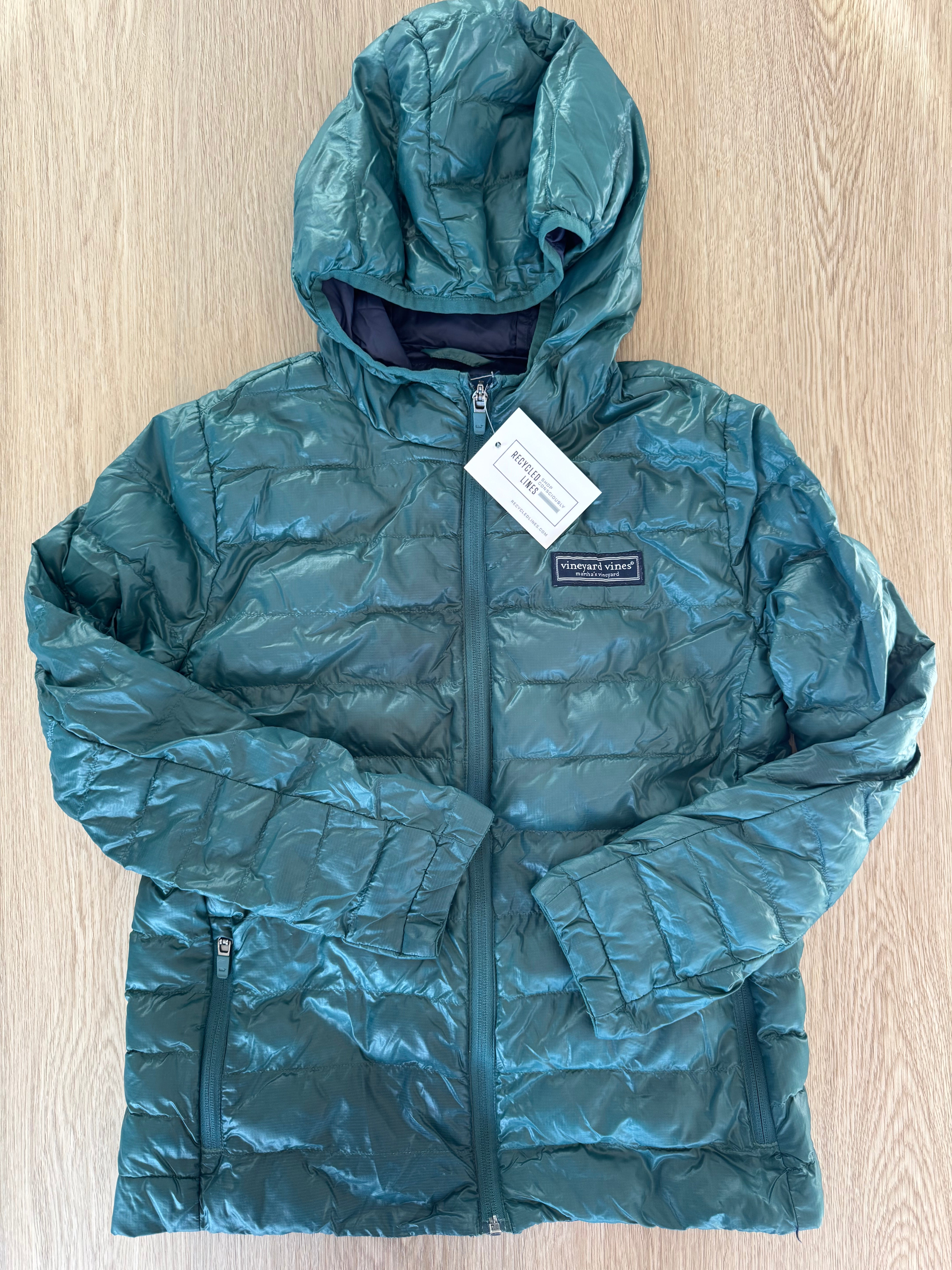 Vineyard Vines Puffer Jacket, Forest Green Boys Size M