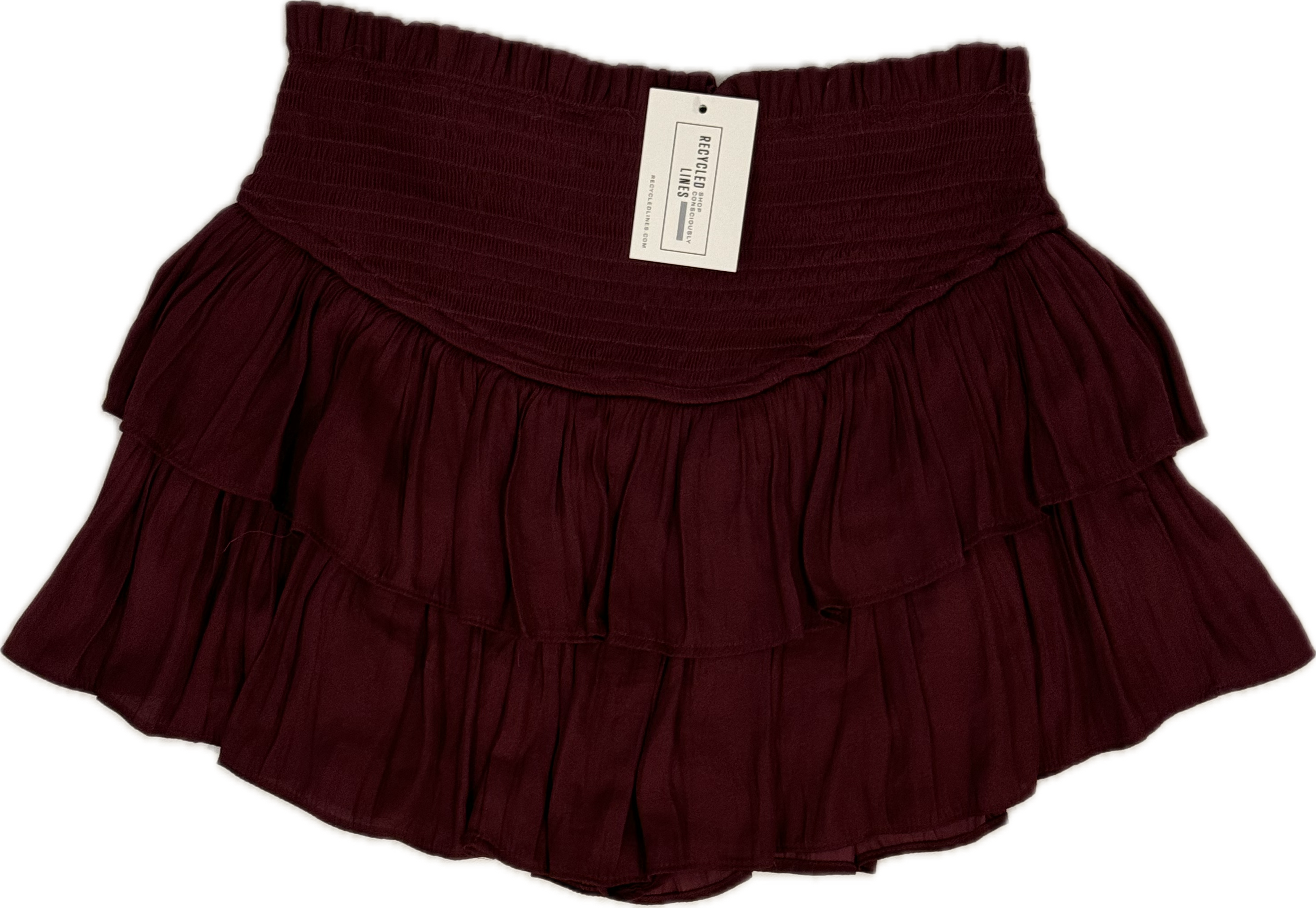 Mustard Seed Ruffle Skirt with Shorts, Plum Womens Size M