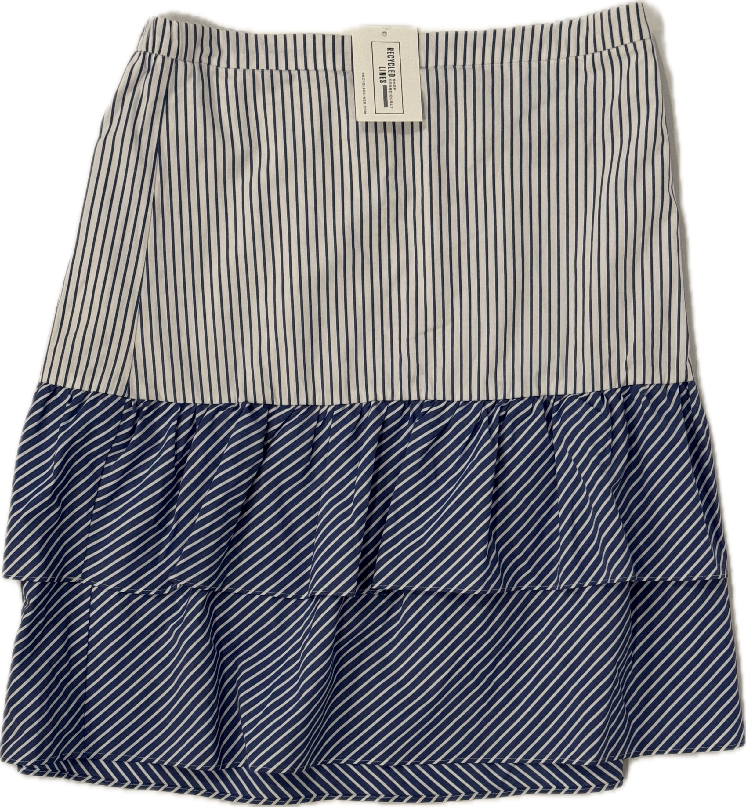 J.Crew Tiered Skirt, Blue/White Stripe Womens Size 12