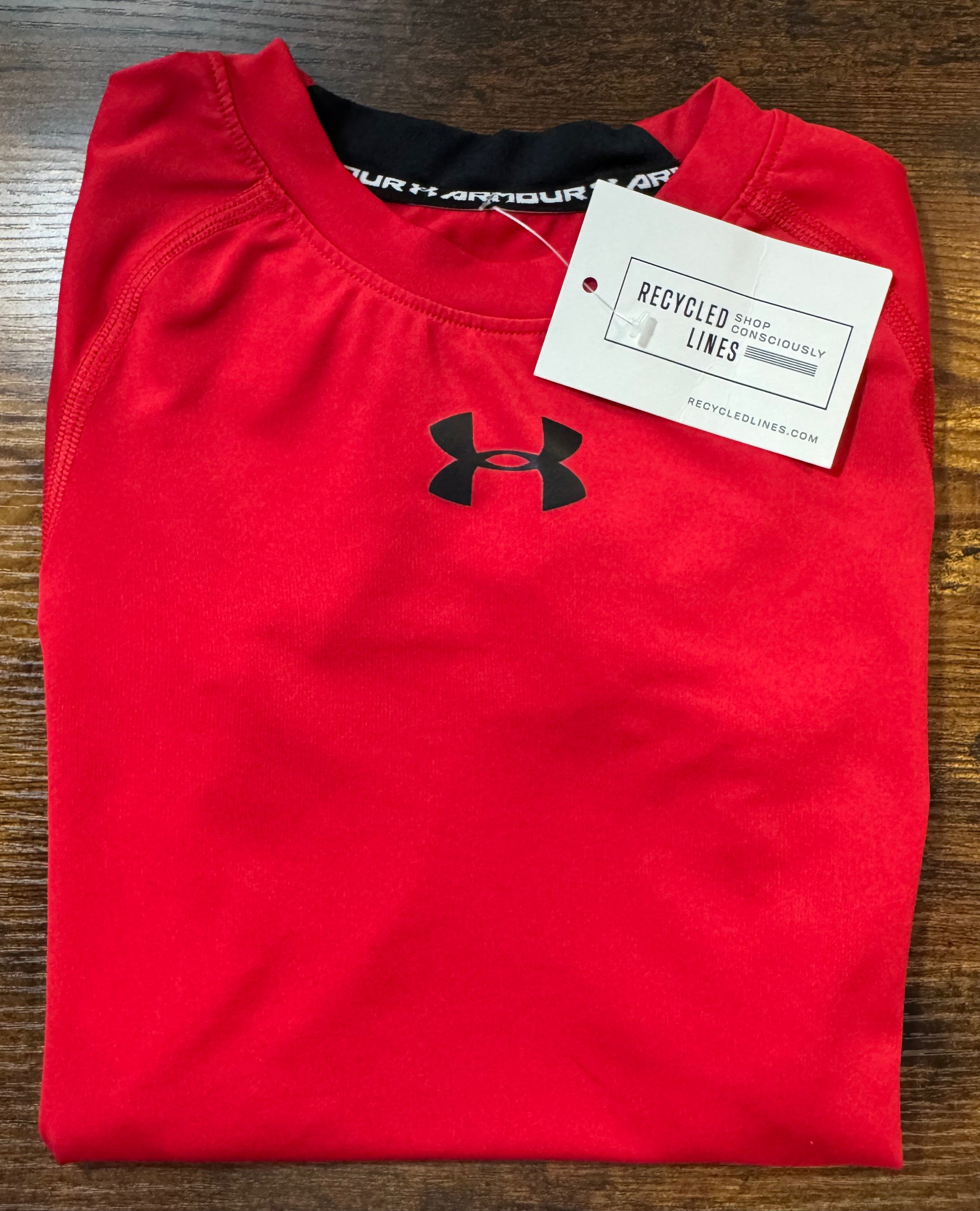 Under Armour Short Sleeve Tee, Red Boys Size S