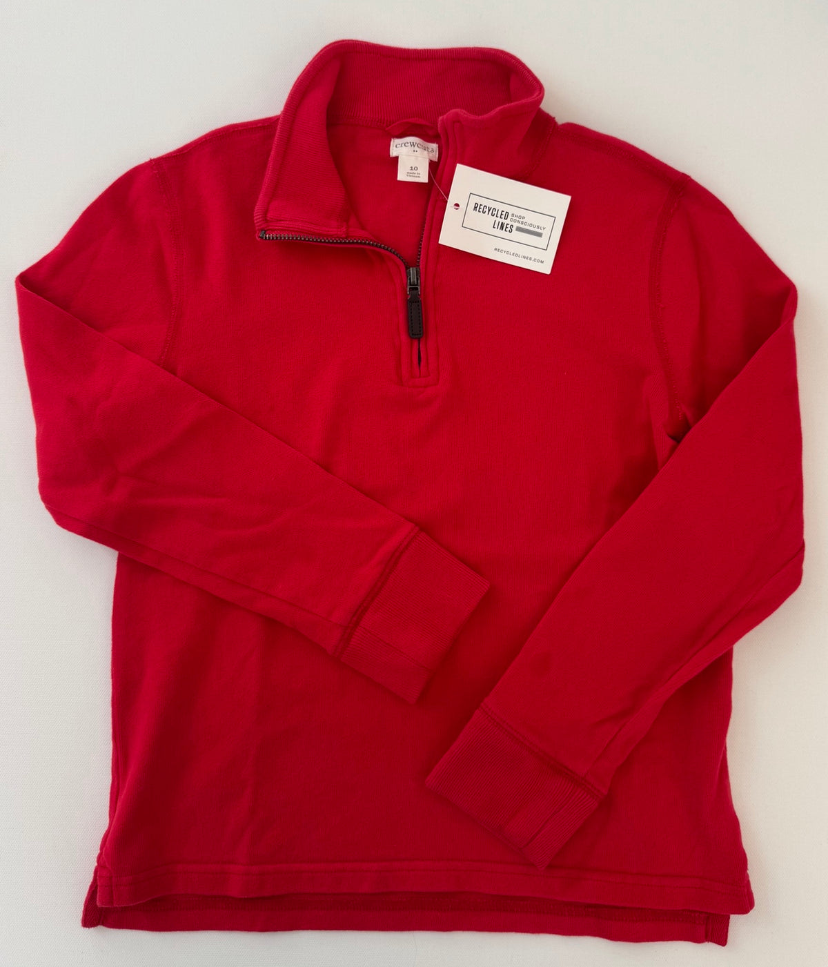 Crewcuts red quarter zip pullover boys size 10