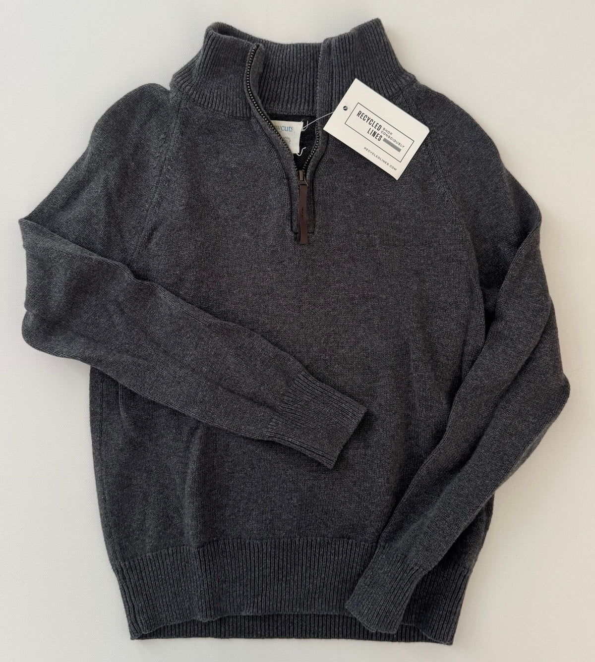 Crewcuts gray quarter zip sweater pullover boys size 8