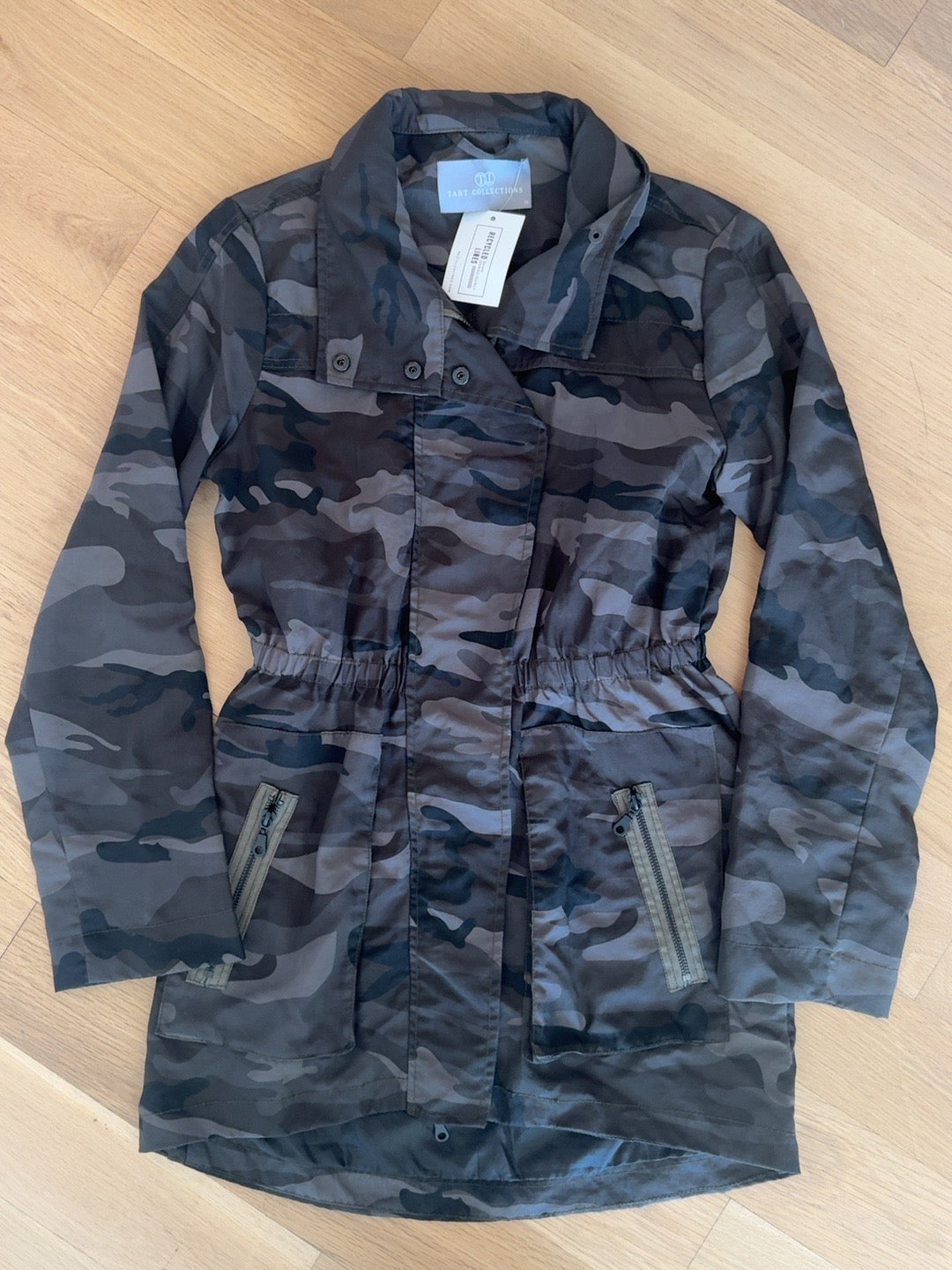 Tart Collections gray black camo utility jacket women's XS