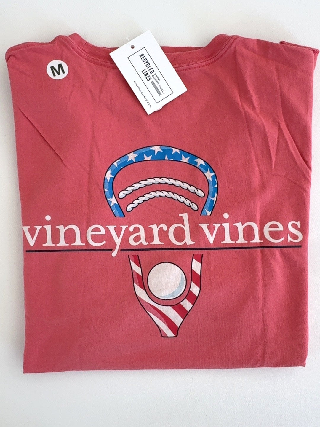 Vineyard Vines salmon lacrosse graphic tee men's medium