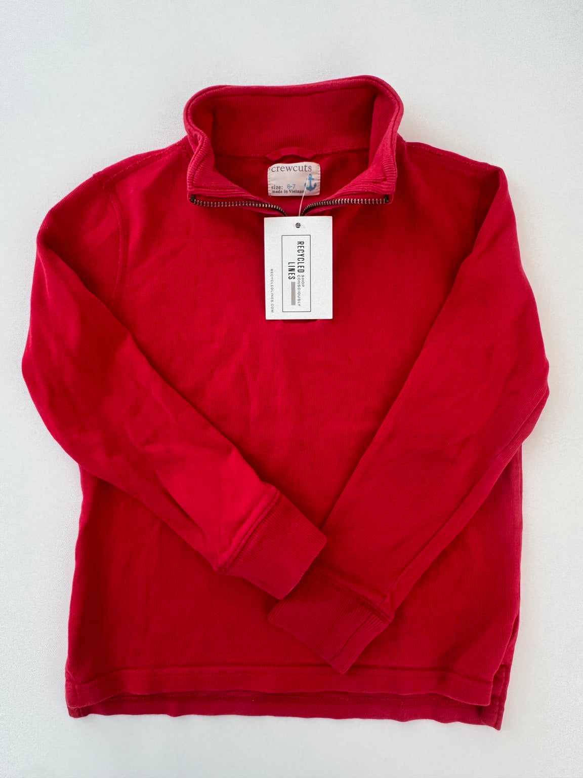 Crewcuts red quarter-zip pullover boys size 6/7