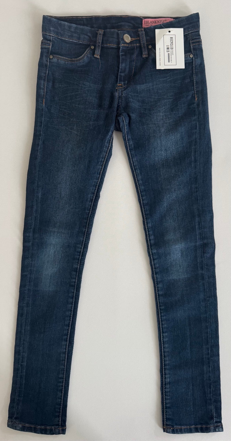 BlankNYC SprayOn dark blue jeans girls size 8