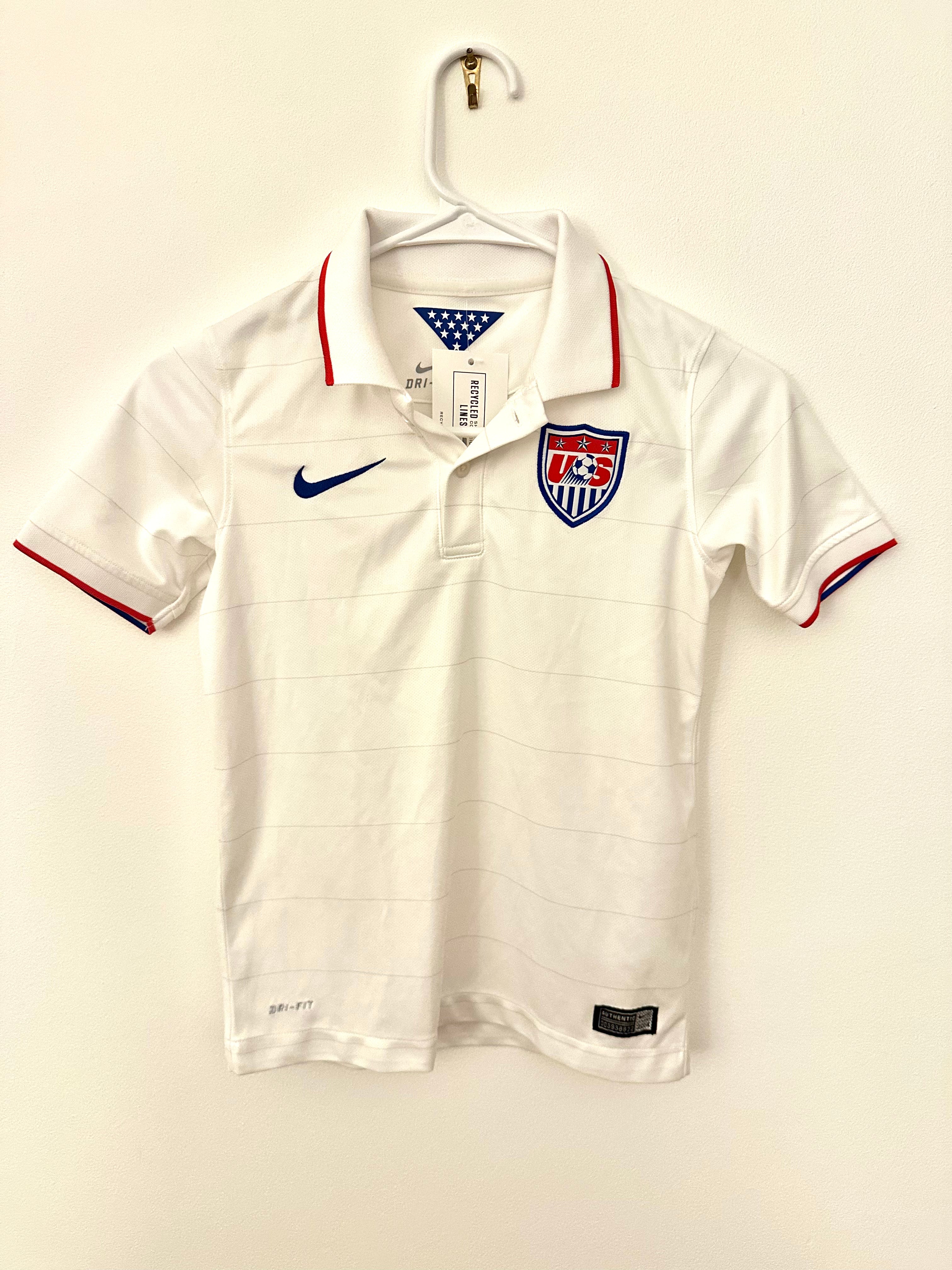 Nike 2014 US Team Home Polo, White Boys Size S