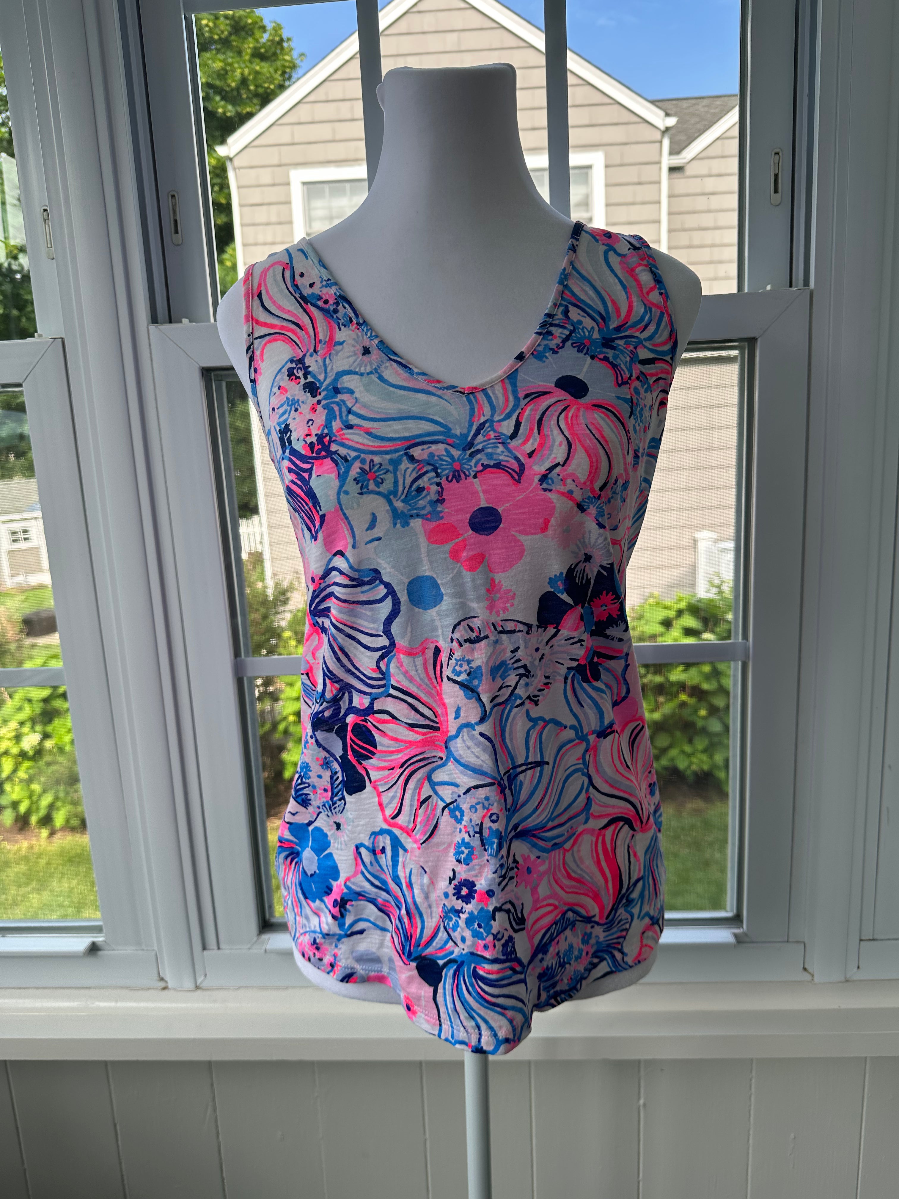 Lilly Pulitzer NWOT Tank Top, Pink/Blue Womens Size XS