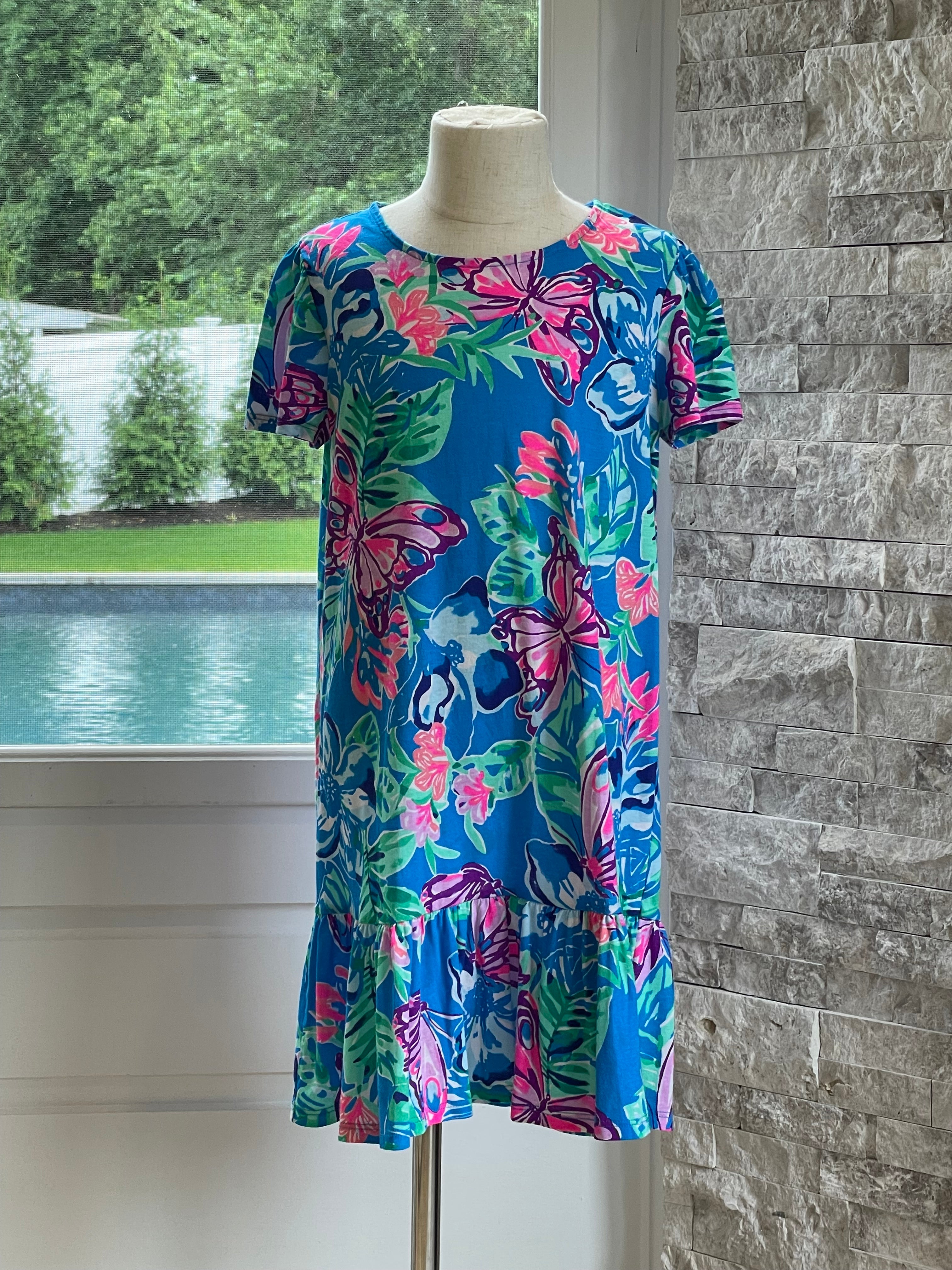 Lilly Pulitzer Dress, Butterfly Print Girls L (8/10)